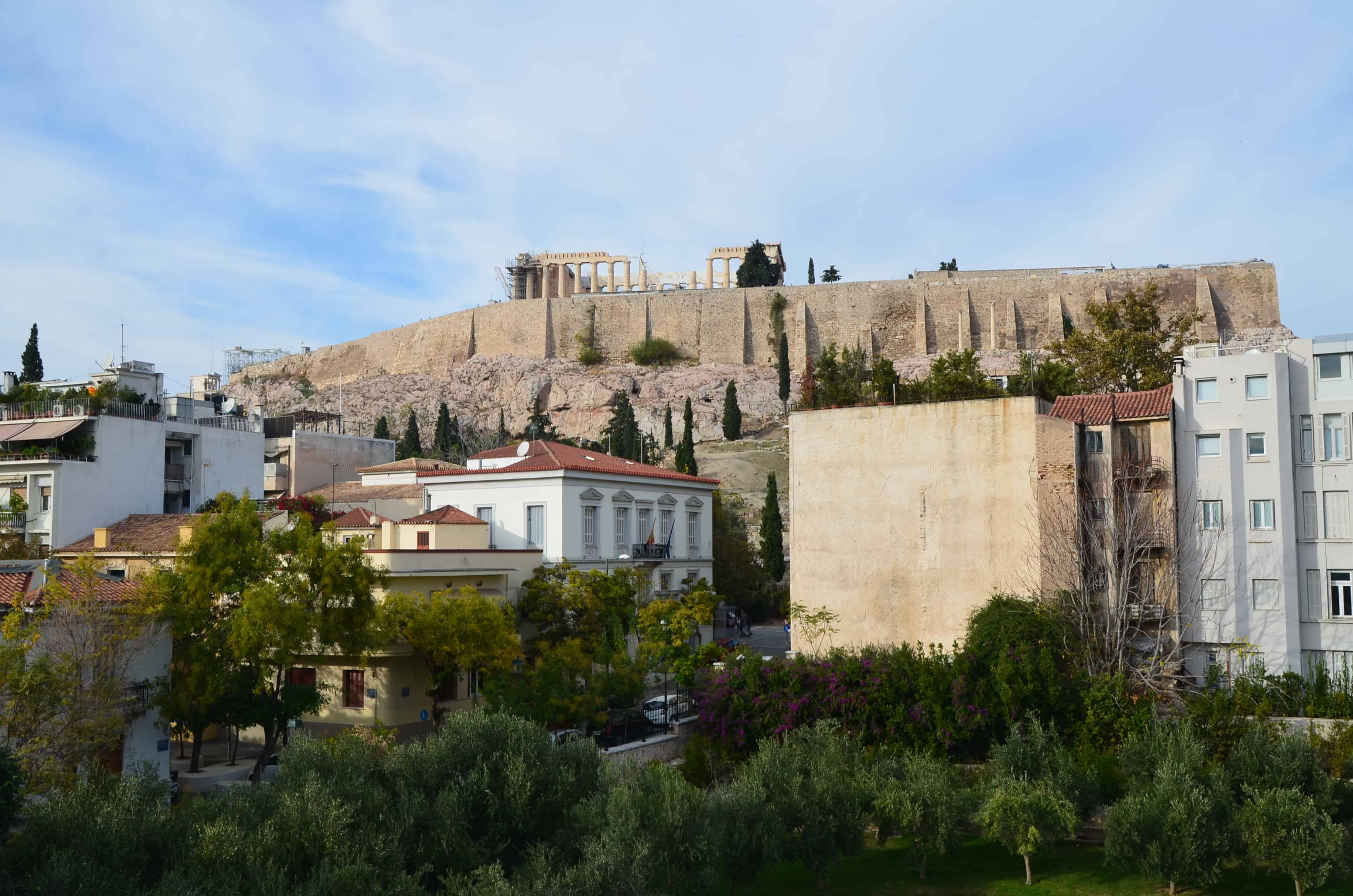 View from the terrace at the Acropolis Museum in Athens, Greece
