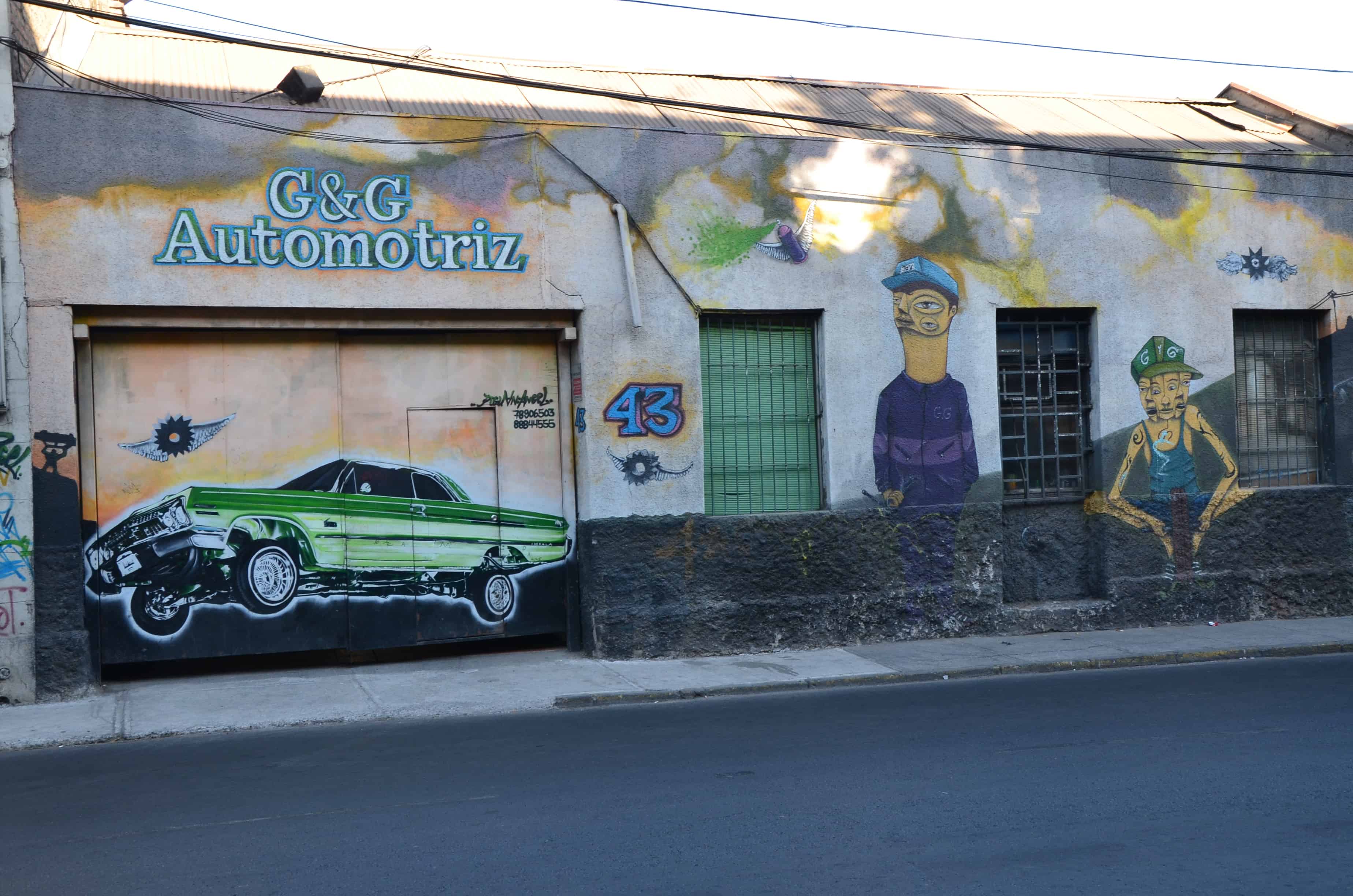 Mural on Purisima in Bellavista, Santiago de Chile