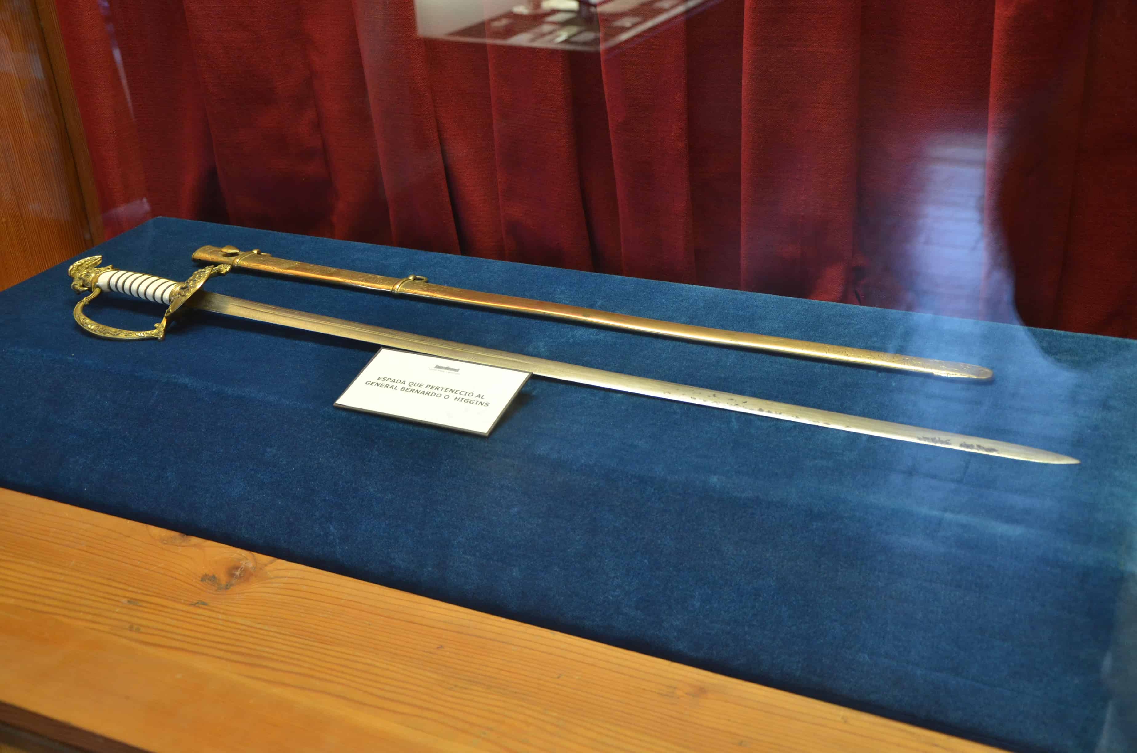 Sword of Bernardo O'Higgins at Museo Marítimo Nacional in Valparaíso, Chile