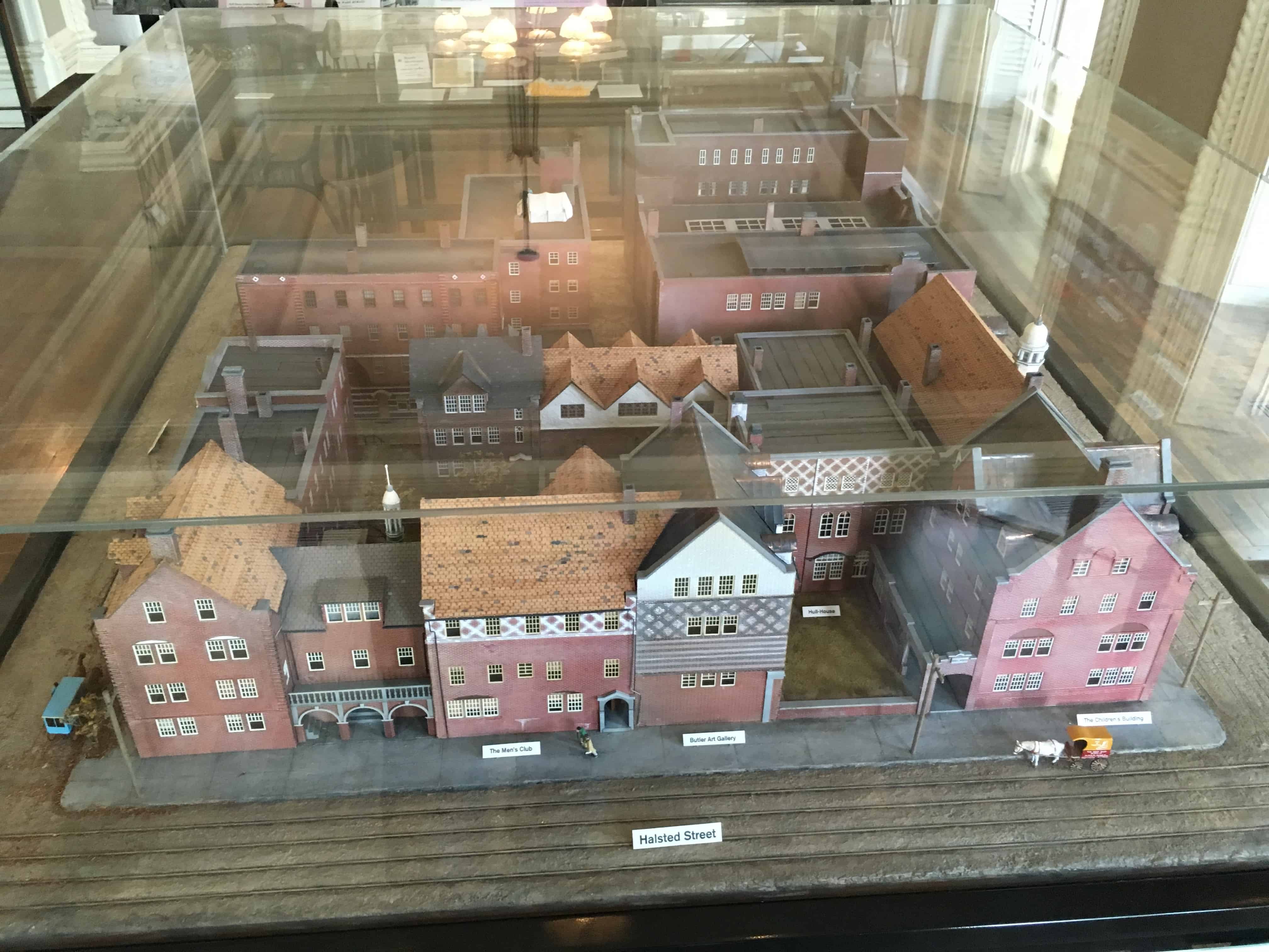 Scale model of the Hull House complex in Chicago, Illinois