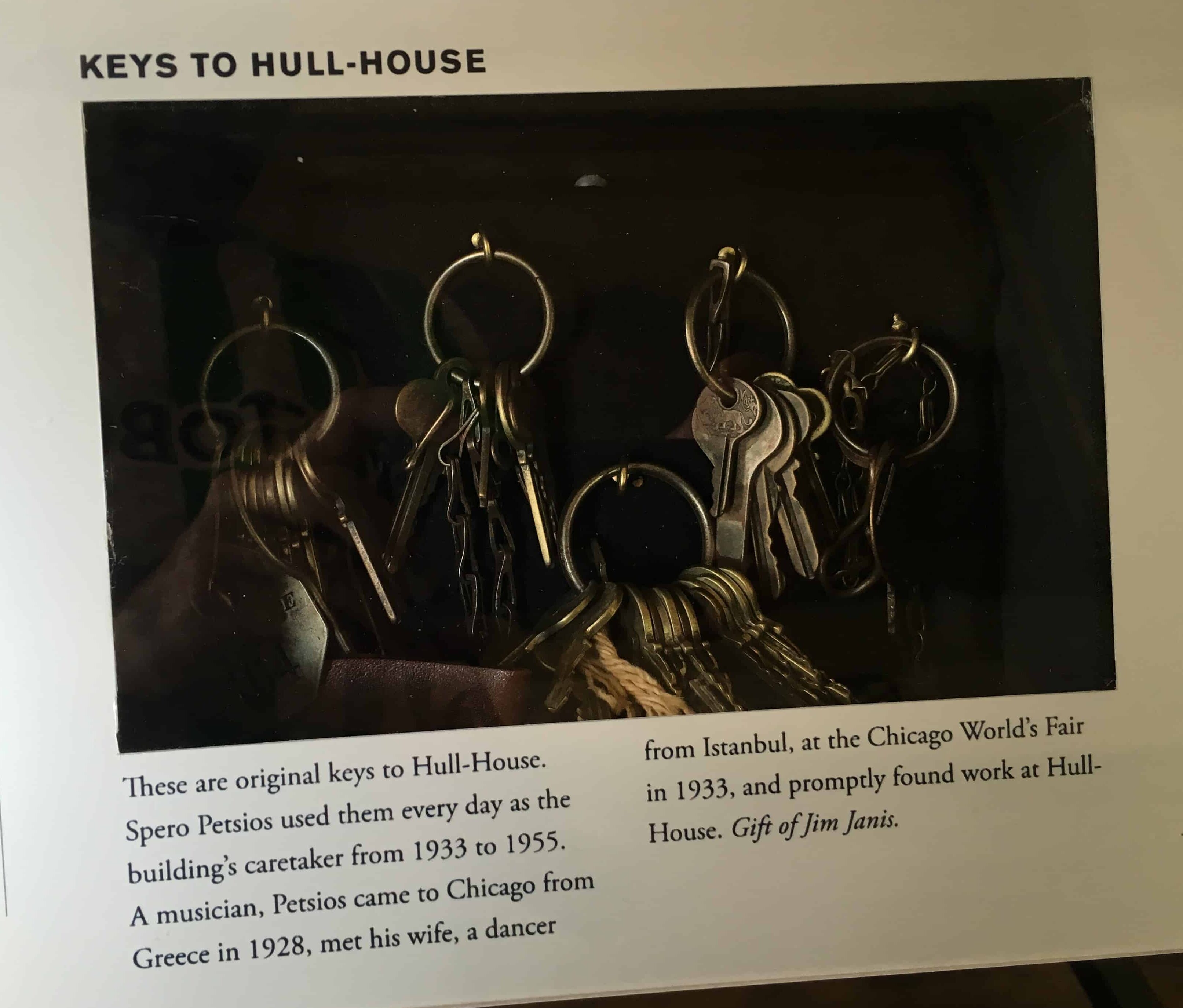 The keys to the Hull House in Chicago, Illinois