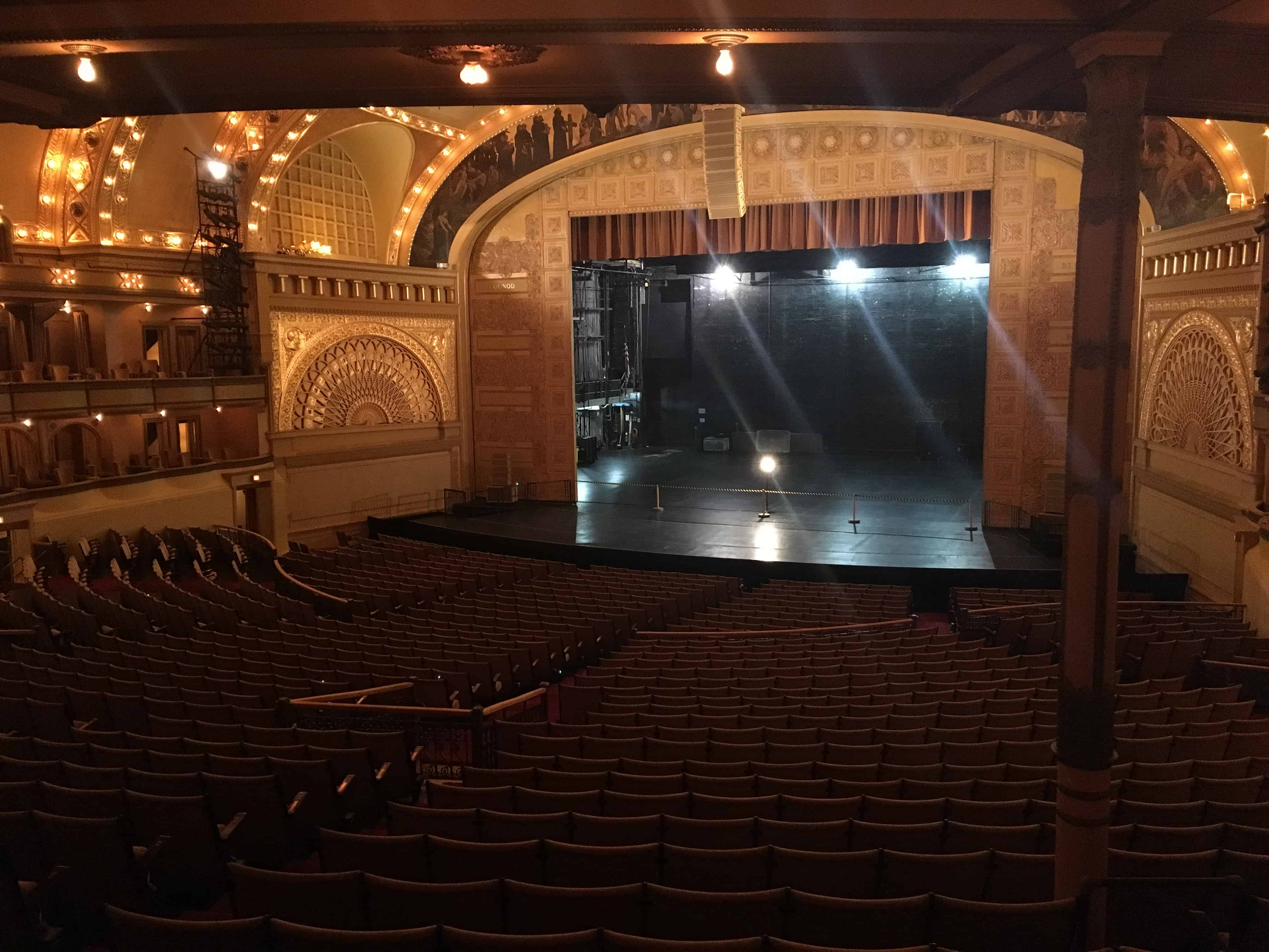 View from near the luxury boxes in the Auditorium Theatre in Chicago, Illinois