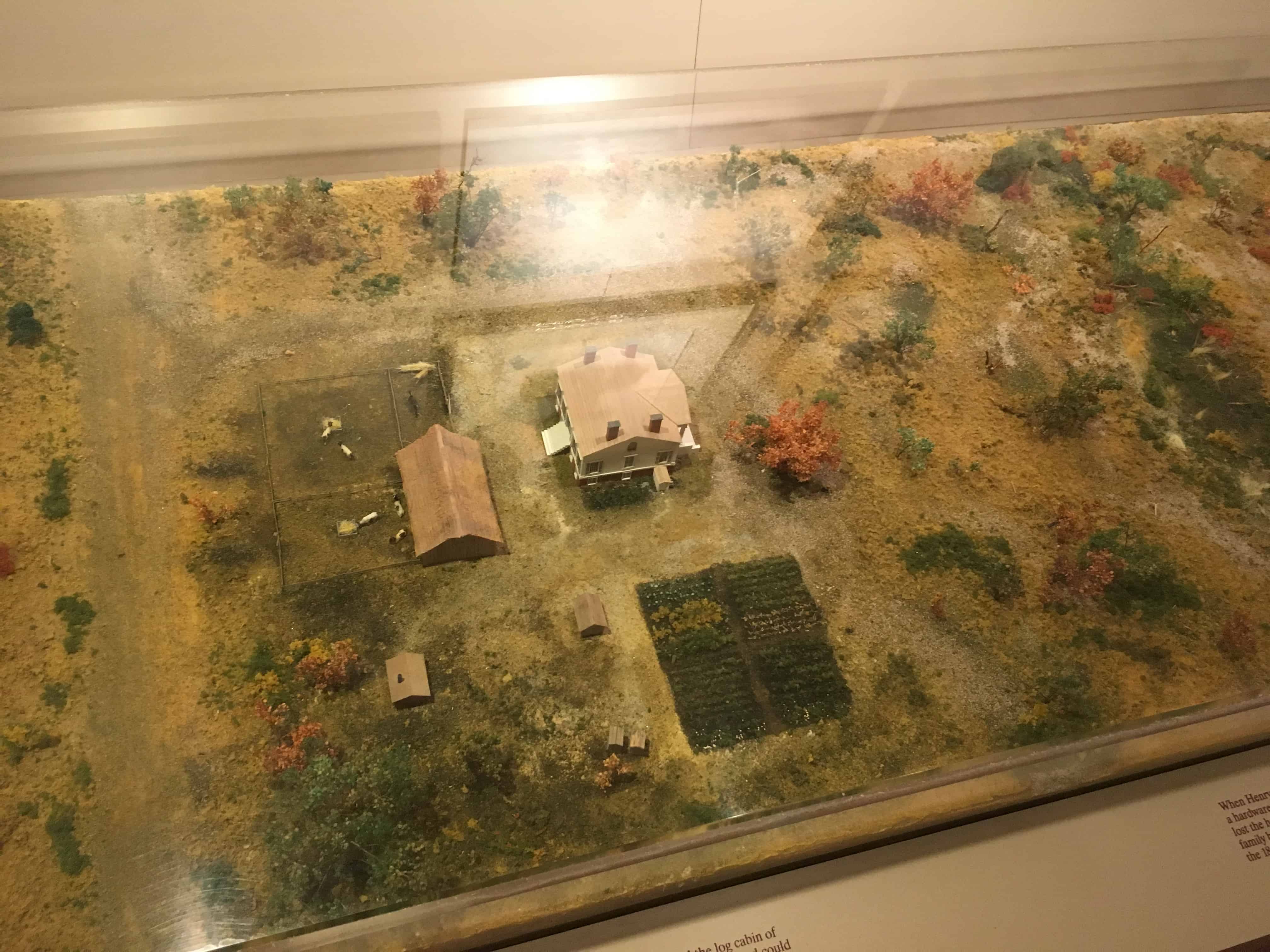 Model of the house and property around 1836 at the Henry B. Clarke House in Chicago, Illinois