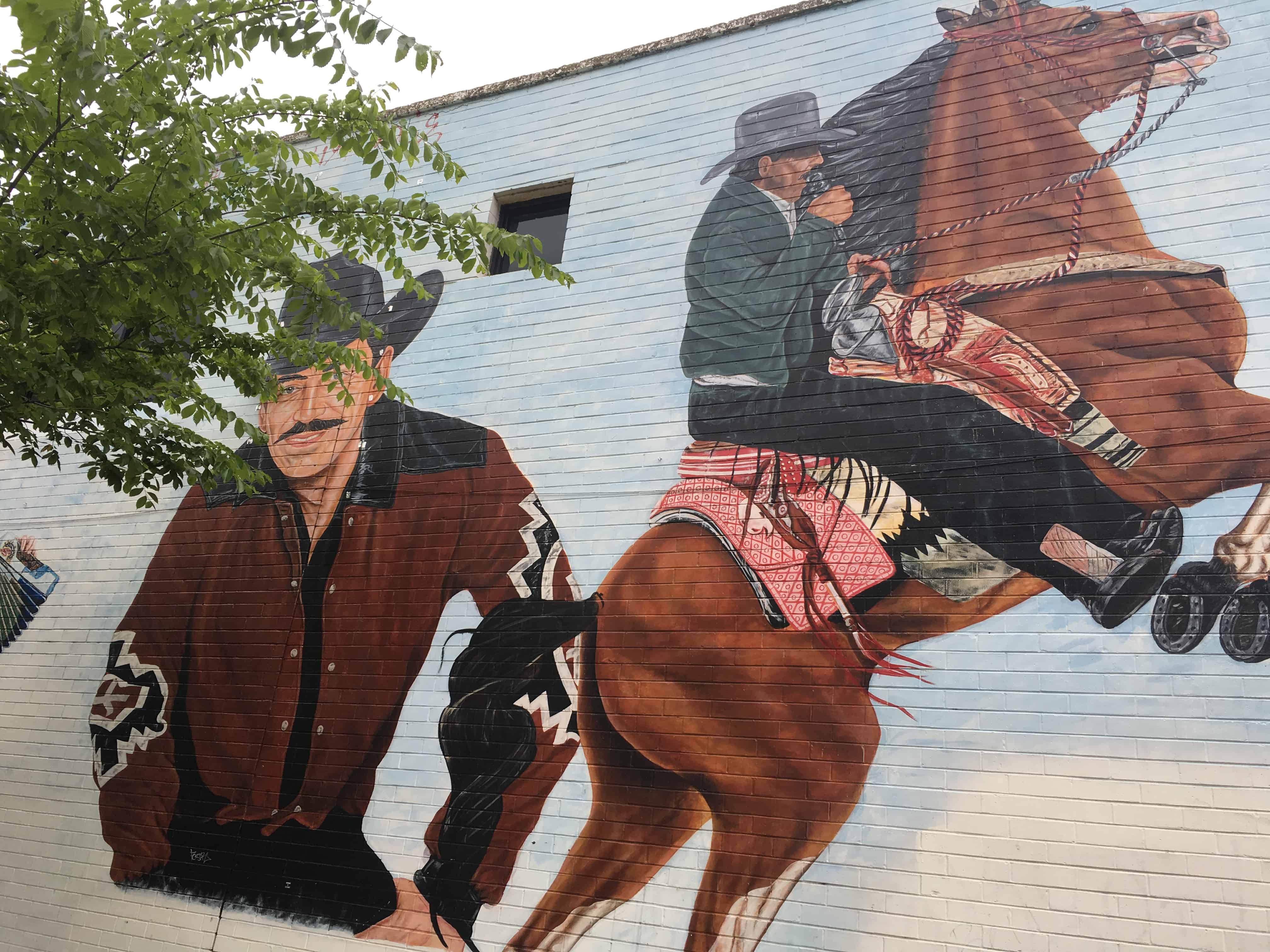 Cowboy mural at 18th and Wood in Pilsen, Chicago, Illinois