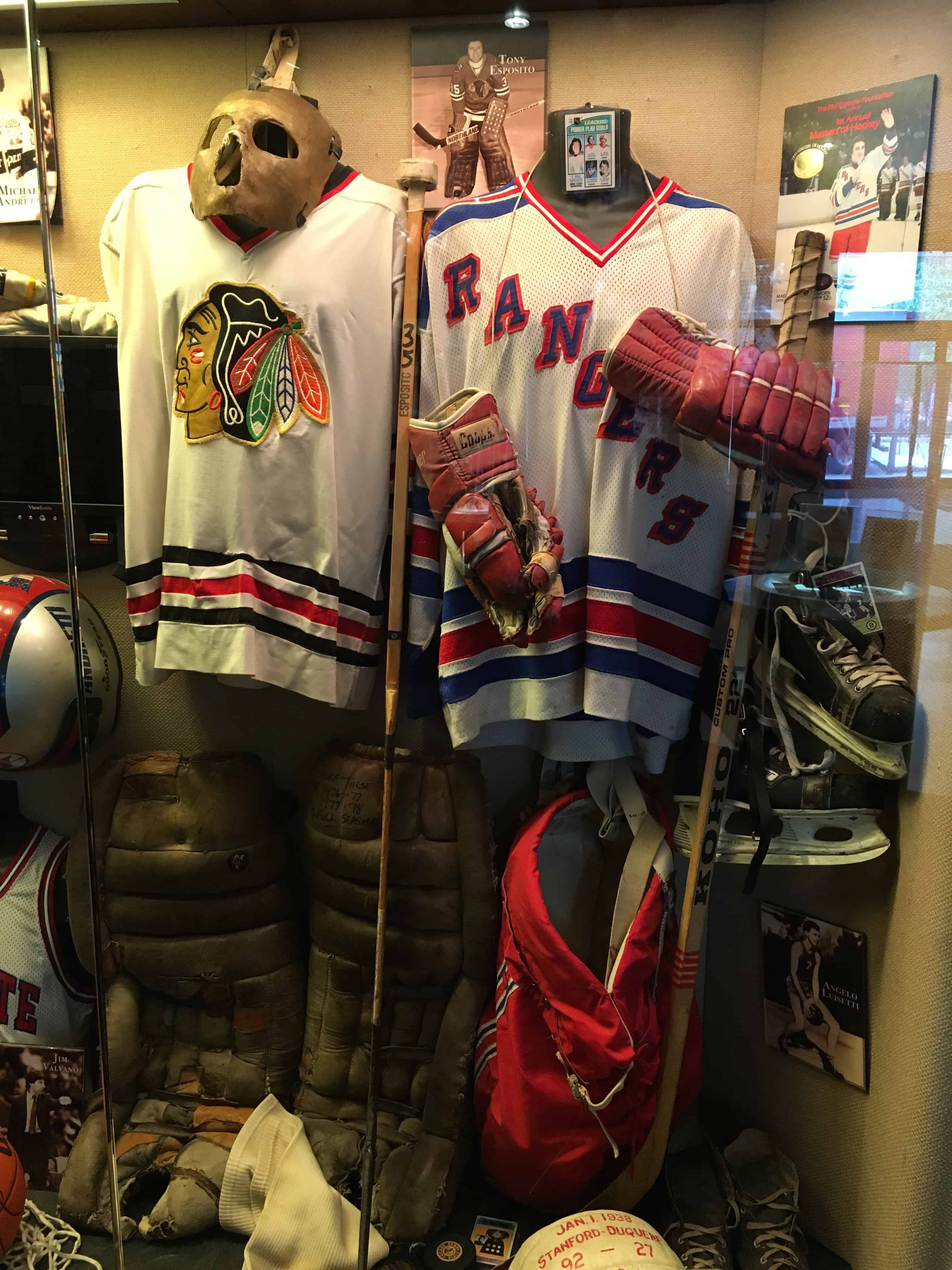 Hockey display at the National Italian American Sports Hall of Fame