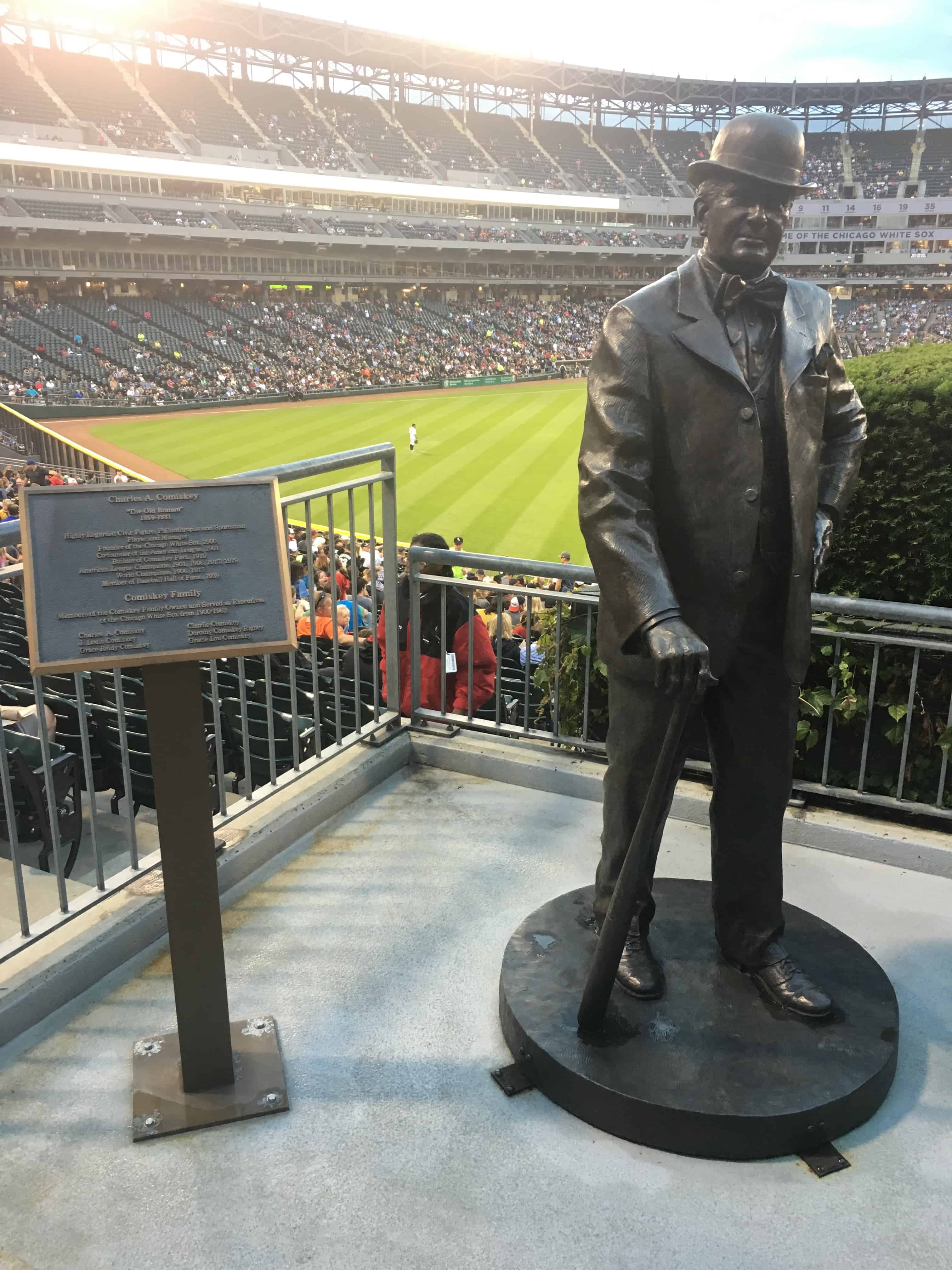 Charles Comiskey statue at Guaranteed Rate Field in Chicago, Illinois
