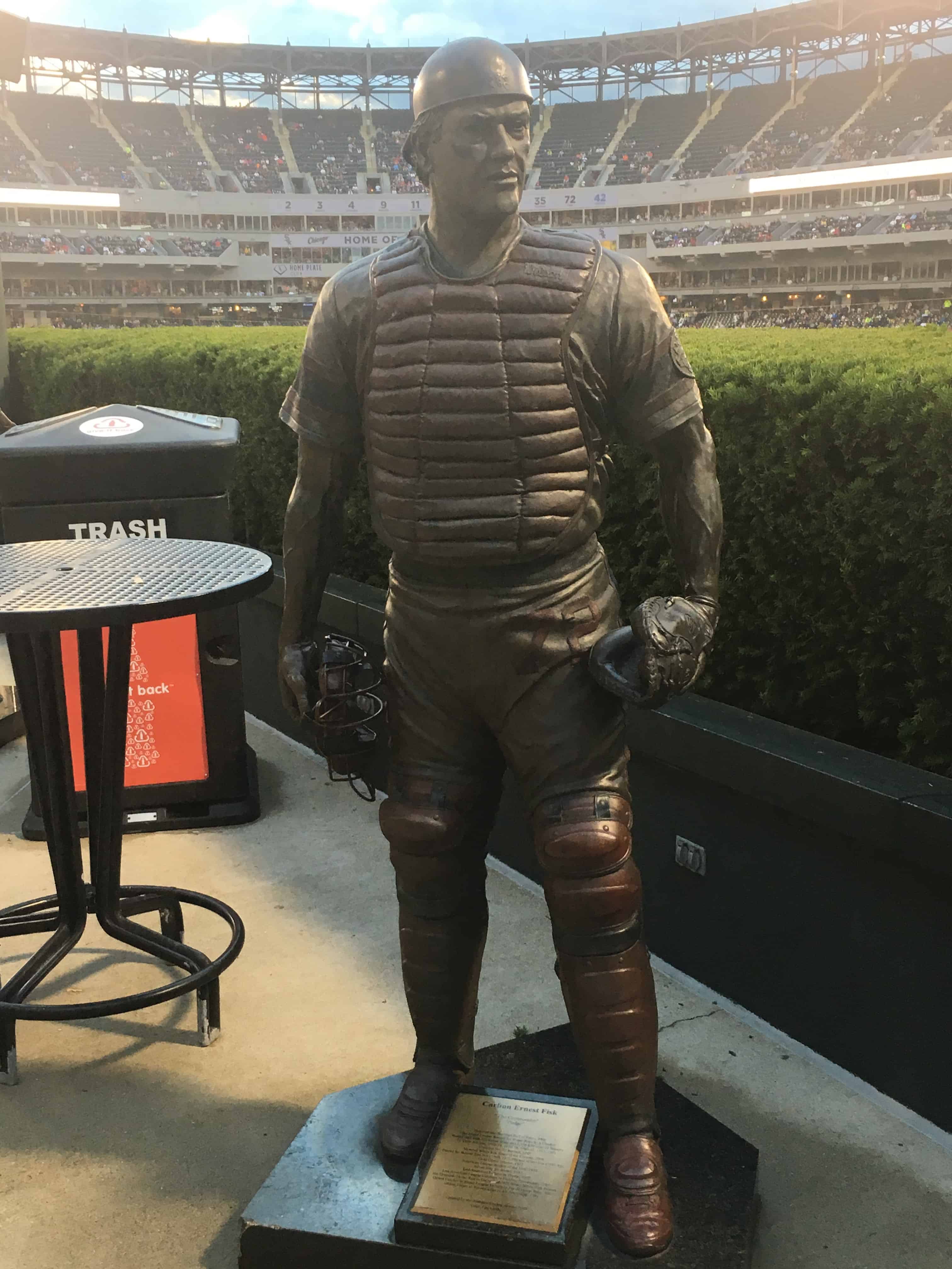 Carlton Fisk statue at Guaranteed Rate Field in Chicago, Illinois