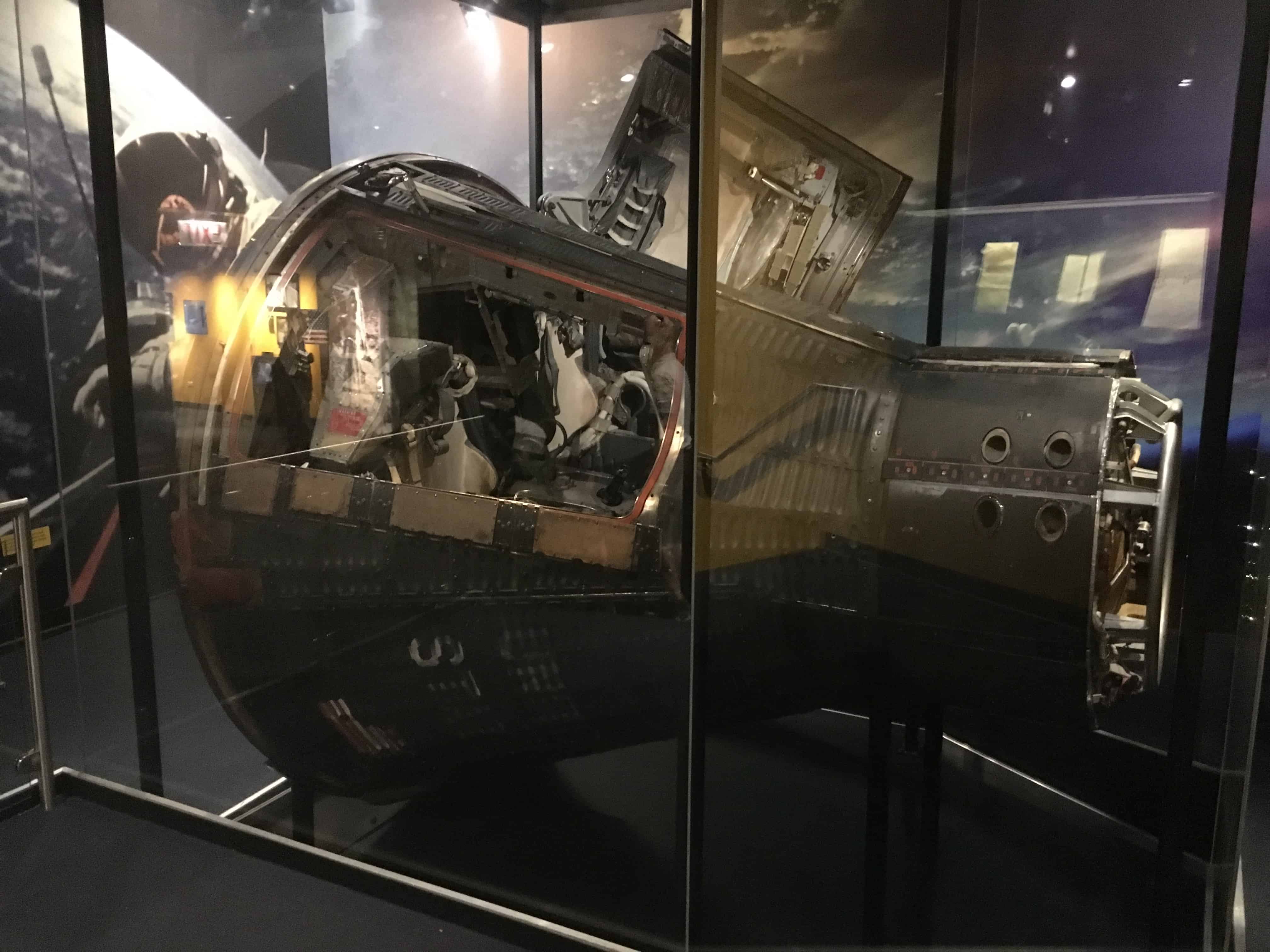 Gemini 12 capsule at Mission Moon at the Adler Planetarium in Chicago, Illinois