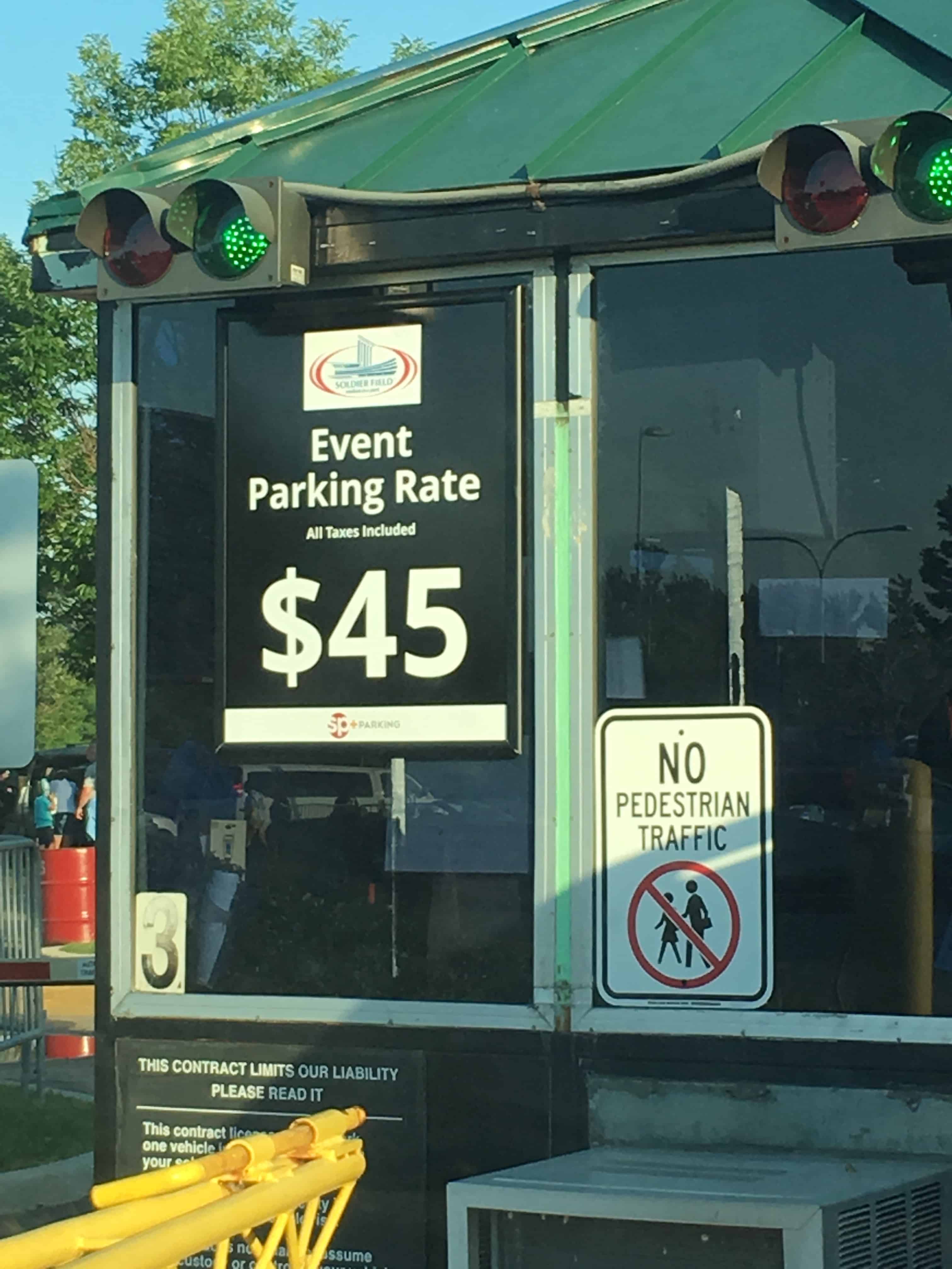 $45??? parking at Soldier Field in Chicago, Illinois