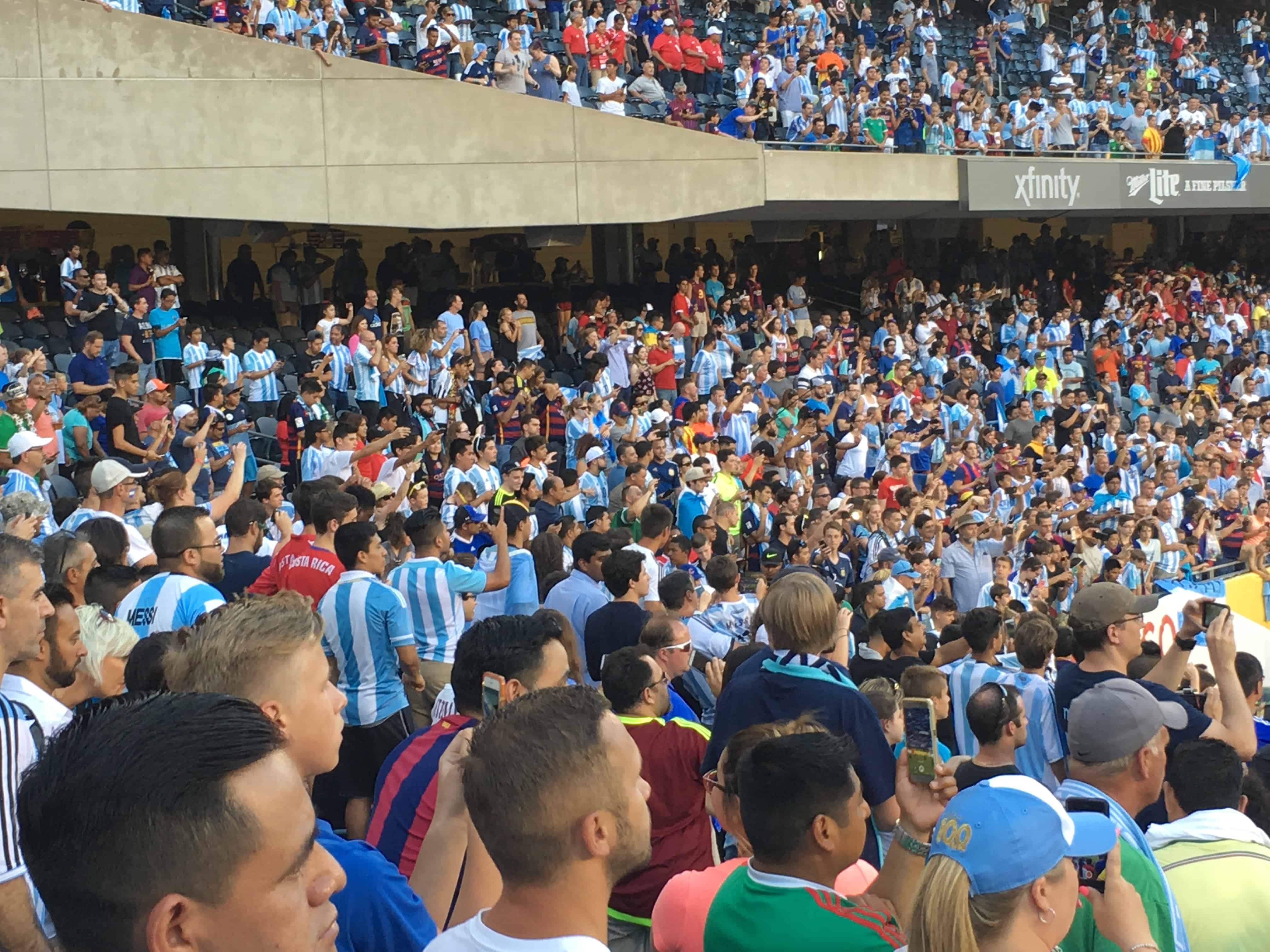 Argentina fans at Copa América Centenario USA 2016 at Soldier Field in Chicago, Illinois