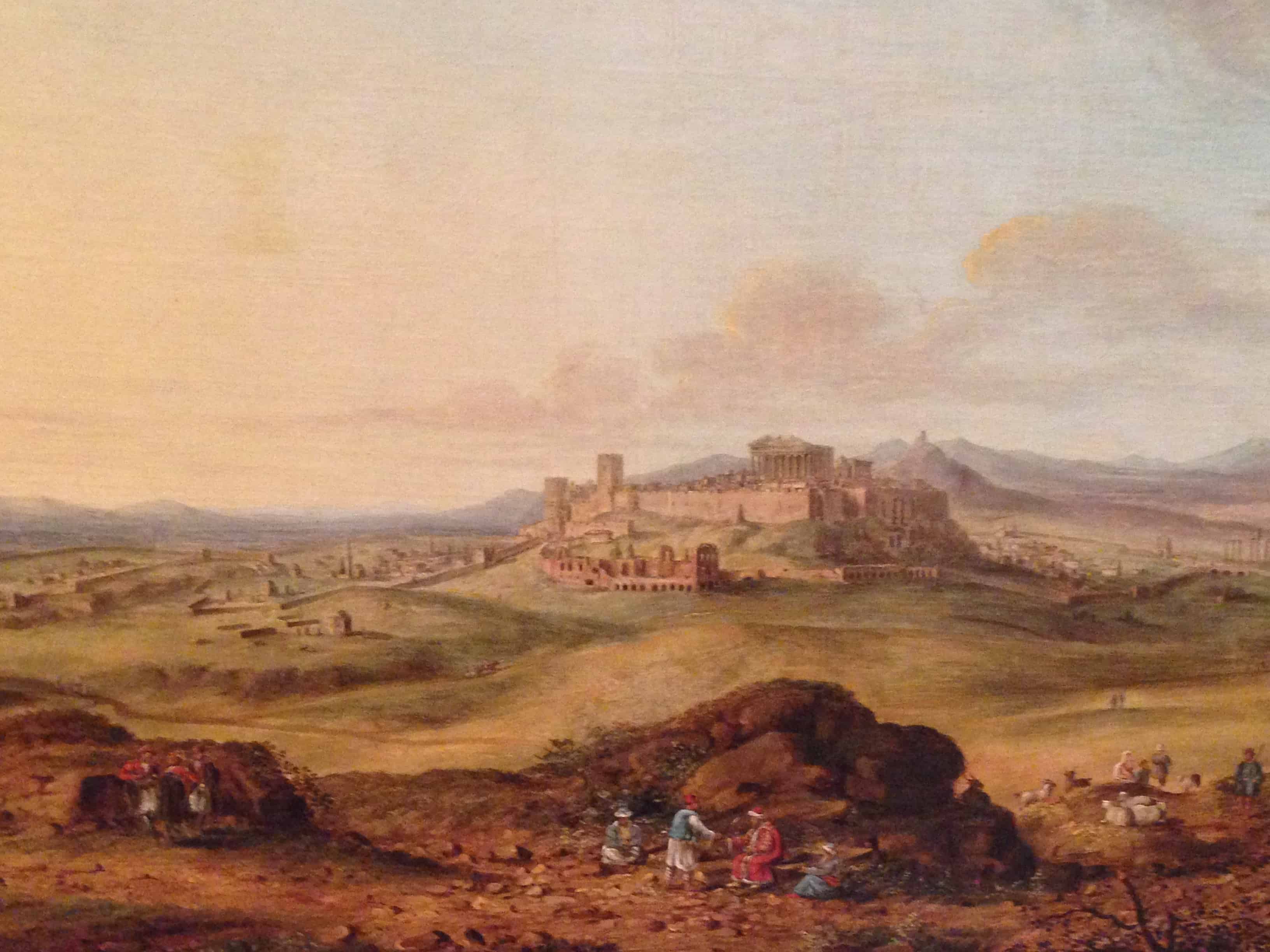 Painting of Athens in 1820 at the Benaki Museum of Greek Culture in Athens, Greece