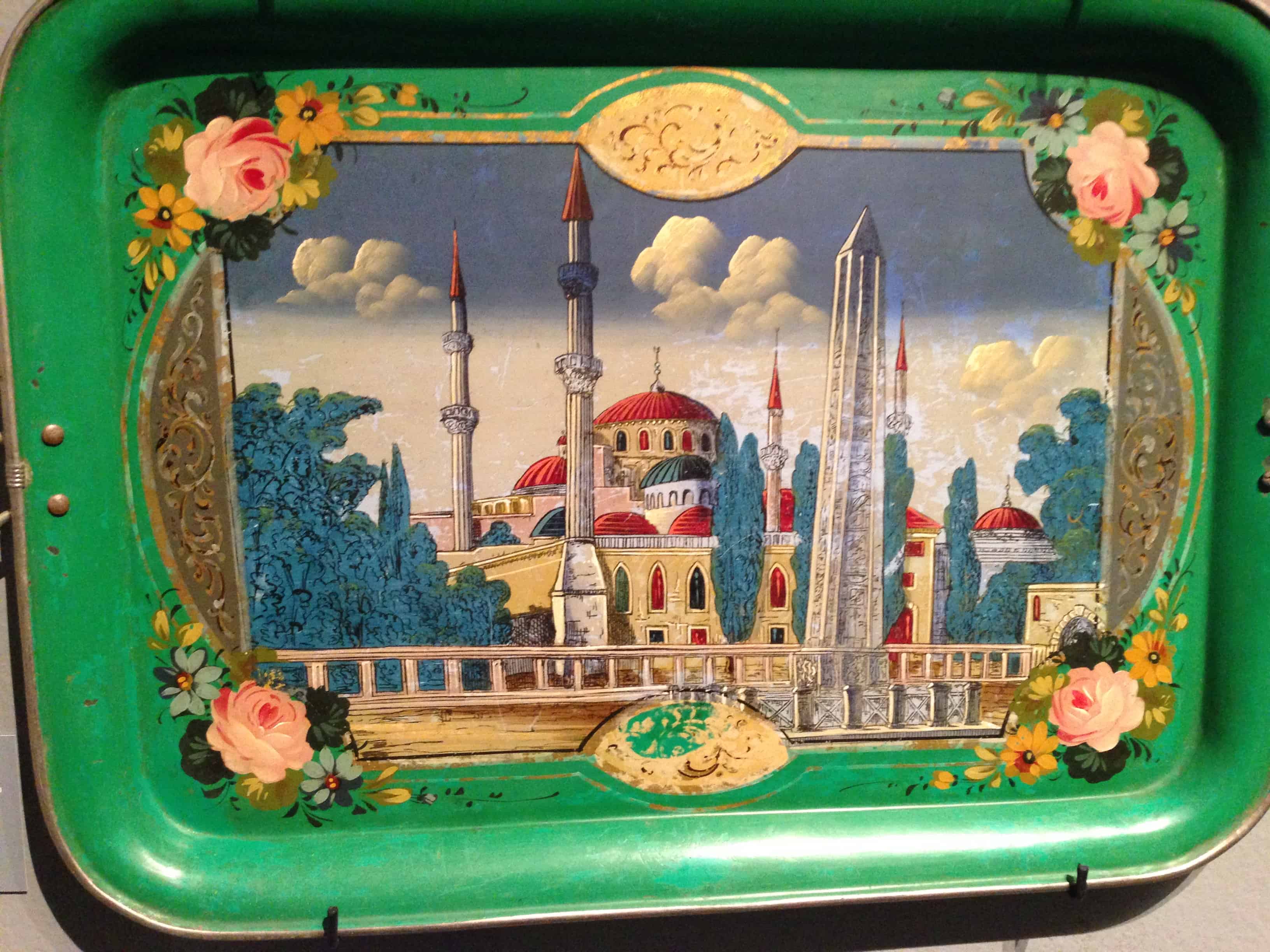 Decorative serving tray of Hagia Sophia at the Benaki Museum of Greek Culture in Athens, Greece