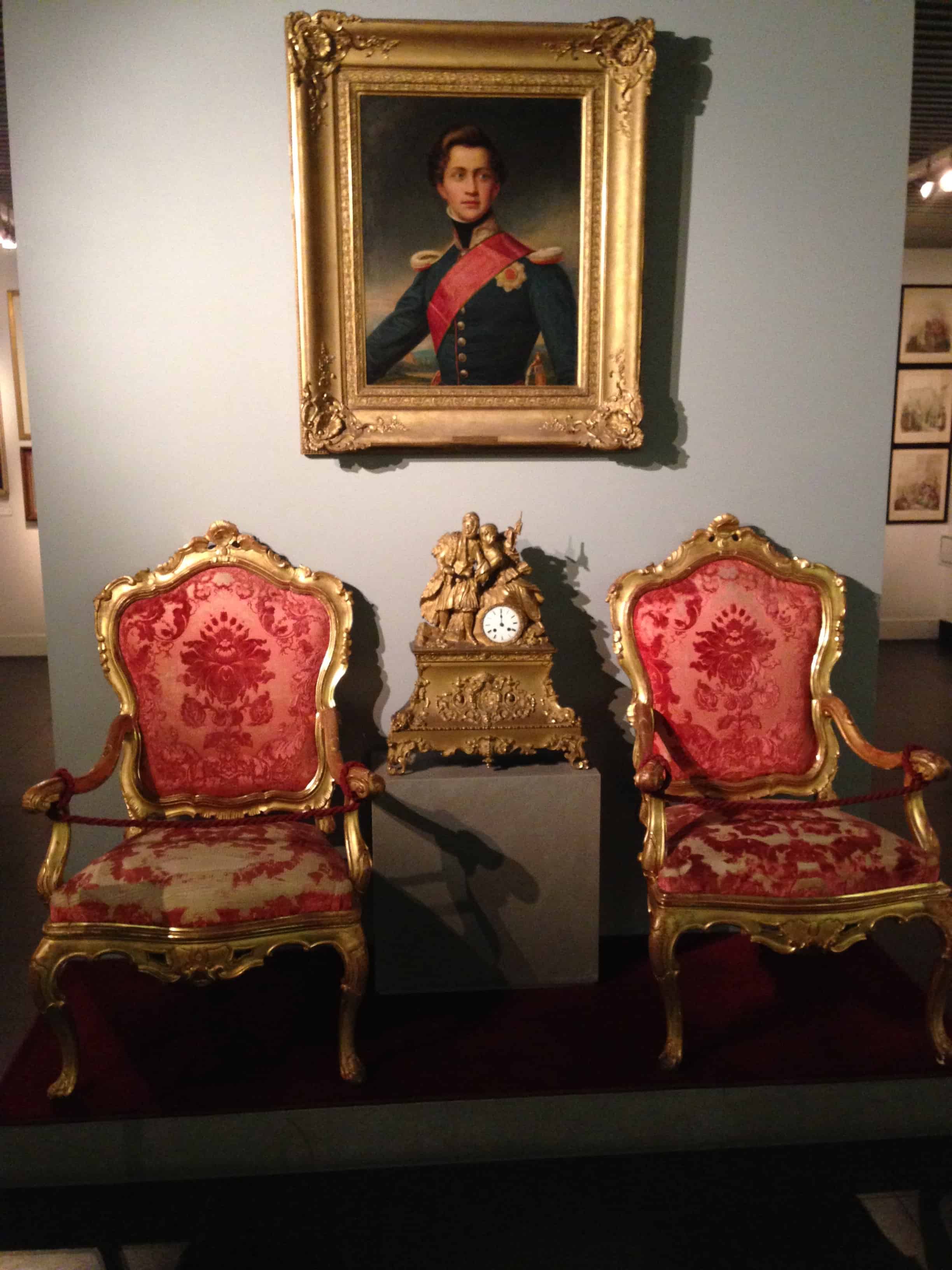 Chairs used at a reception for King Otto at the Benaki Museum of Greek Culture in Athens, Greece