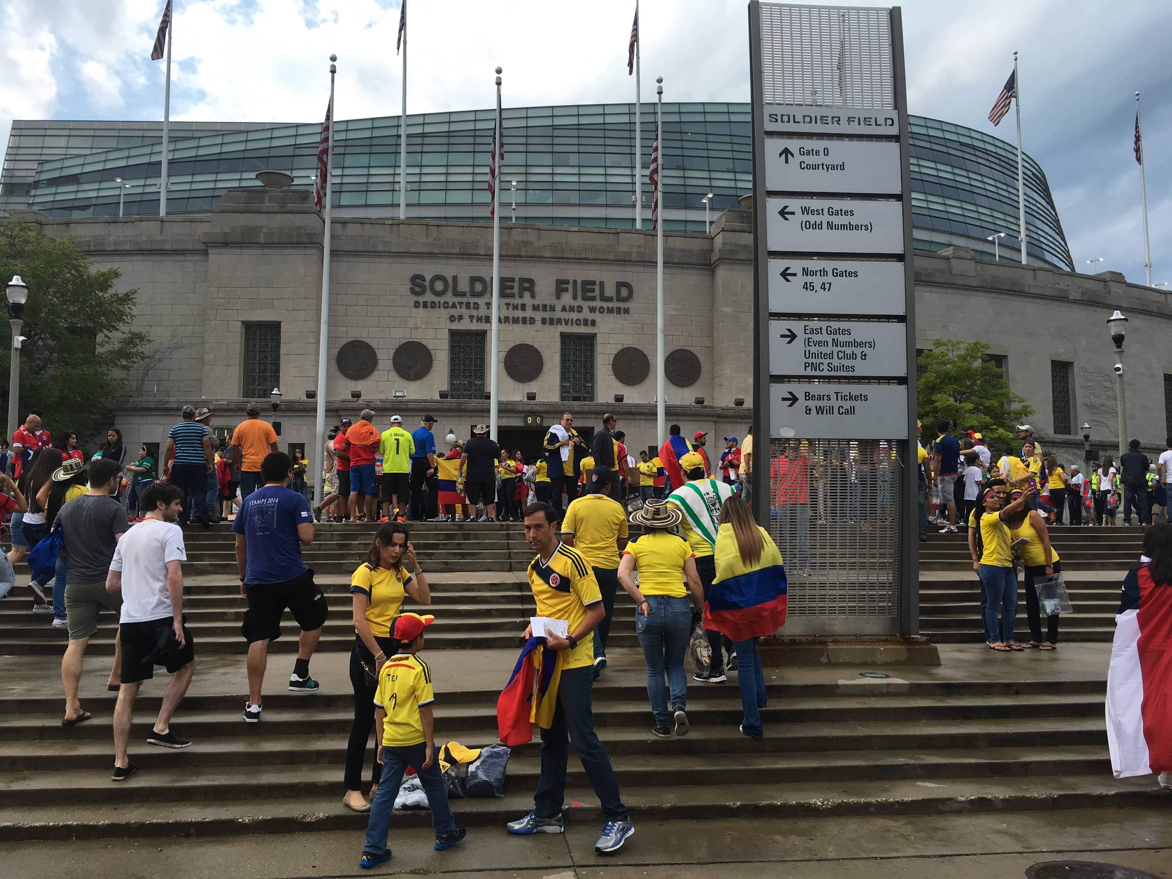 Walking up to Soldier Field for Colombia vs Chile at Copa América Centenario USA 2016 in Chicago, Illinois