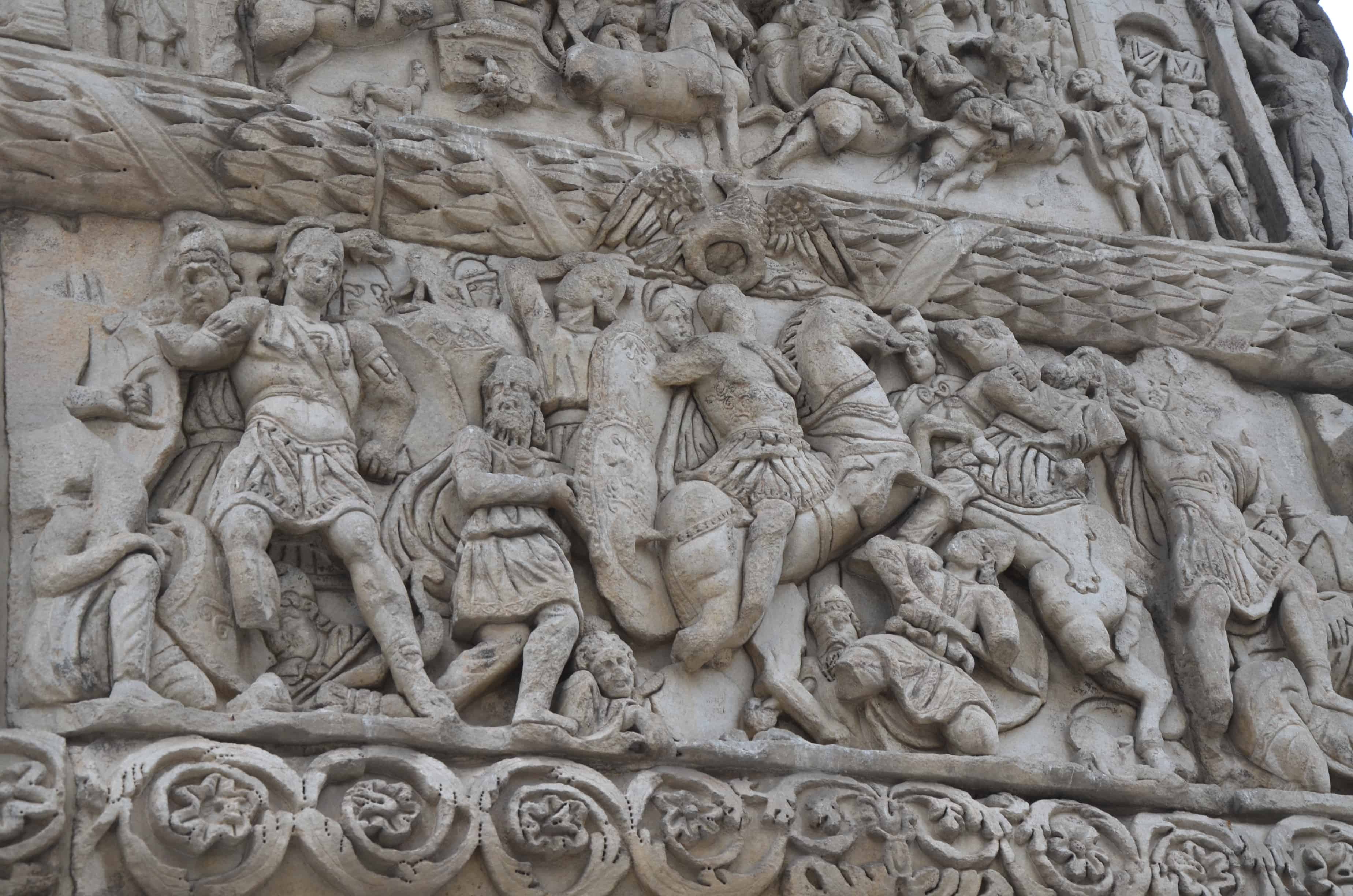 Galerius attacks Shah Narseh on the Arch of Galerius in Thessaloniki, Greece