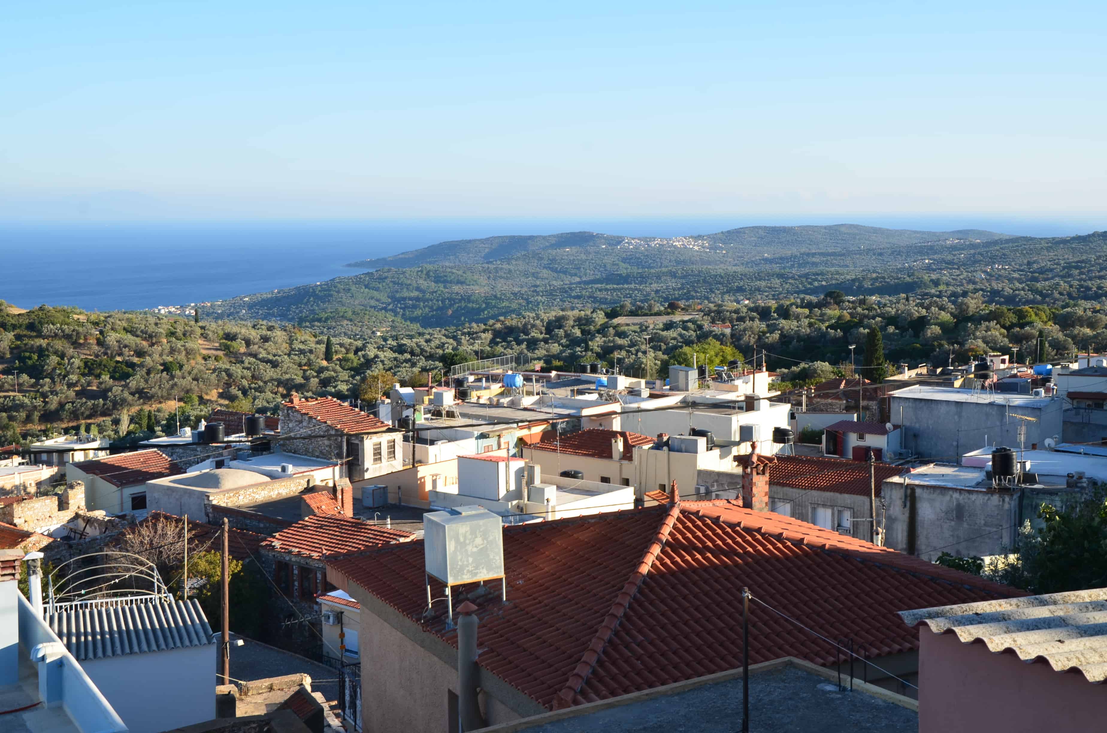 View from the upper village in Tholopotami, Chios, Greece