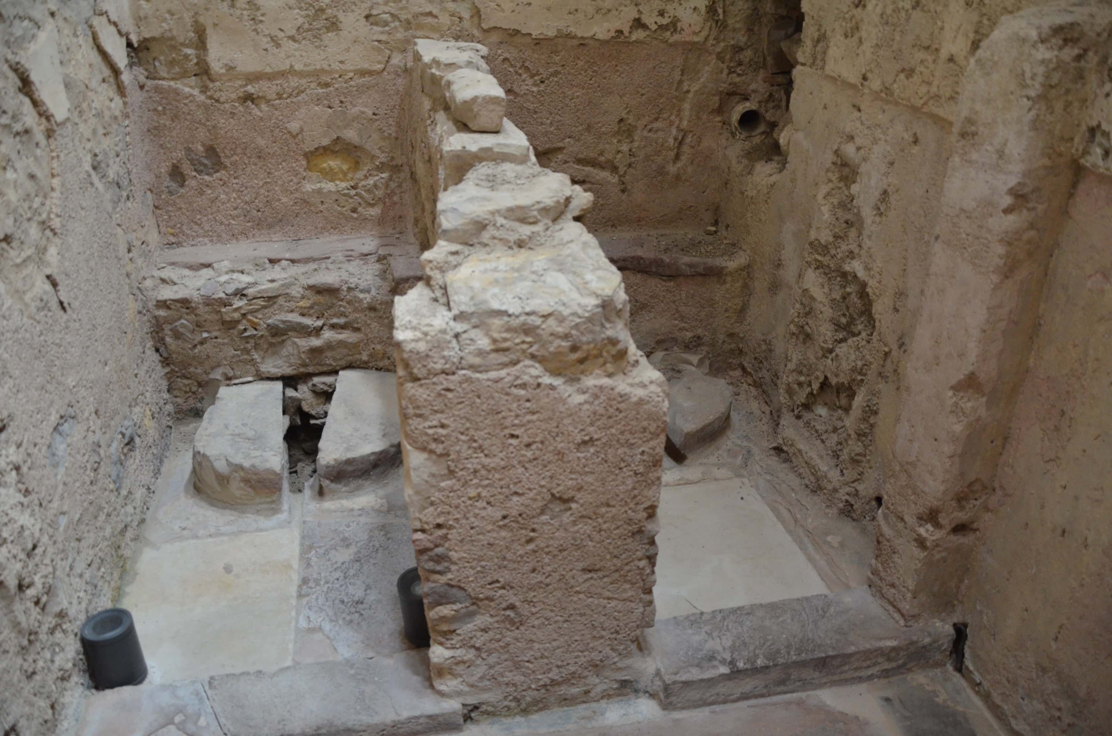 Toilets in the hamam in Kastro, Chios, Greece