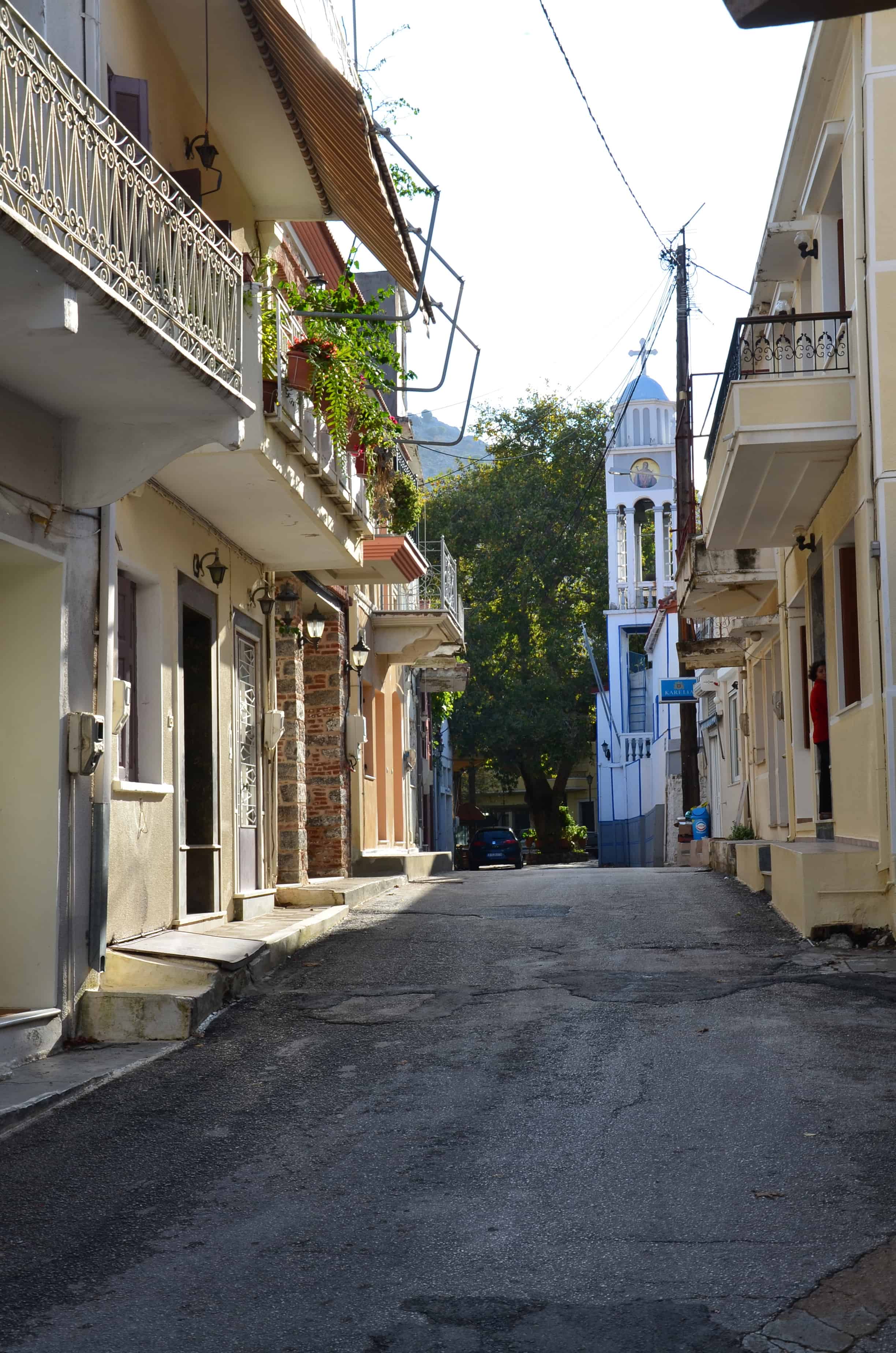 A street through Kardamyla (Upper Village), Chios, Greece