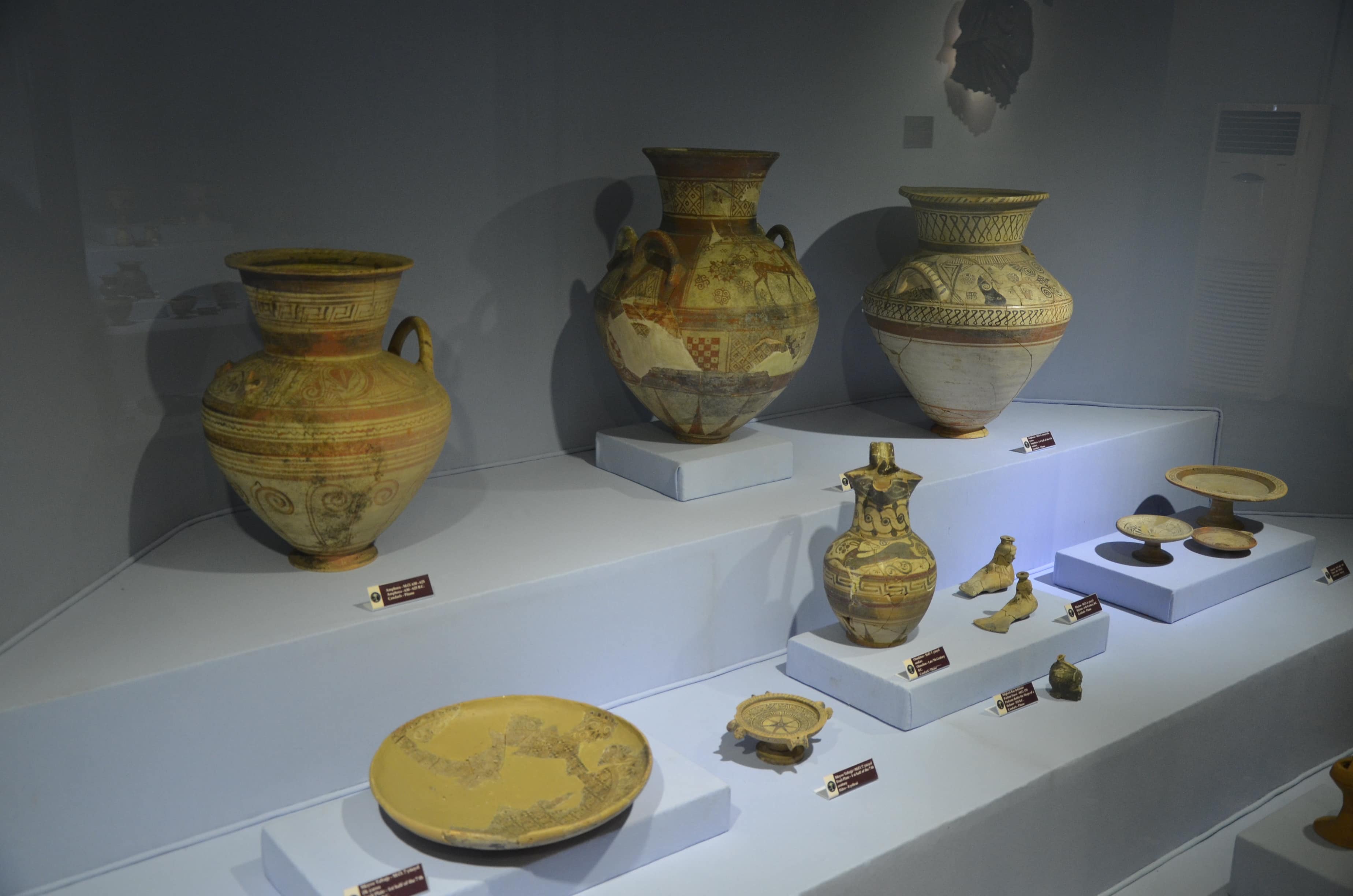 Pottery at the Izmir Archaeology Museum in Izmir, Turkey