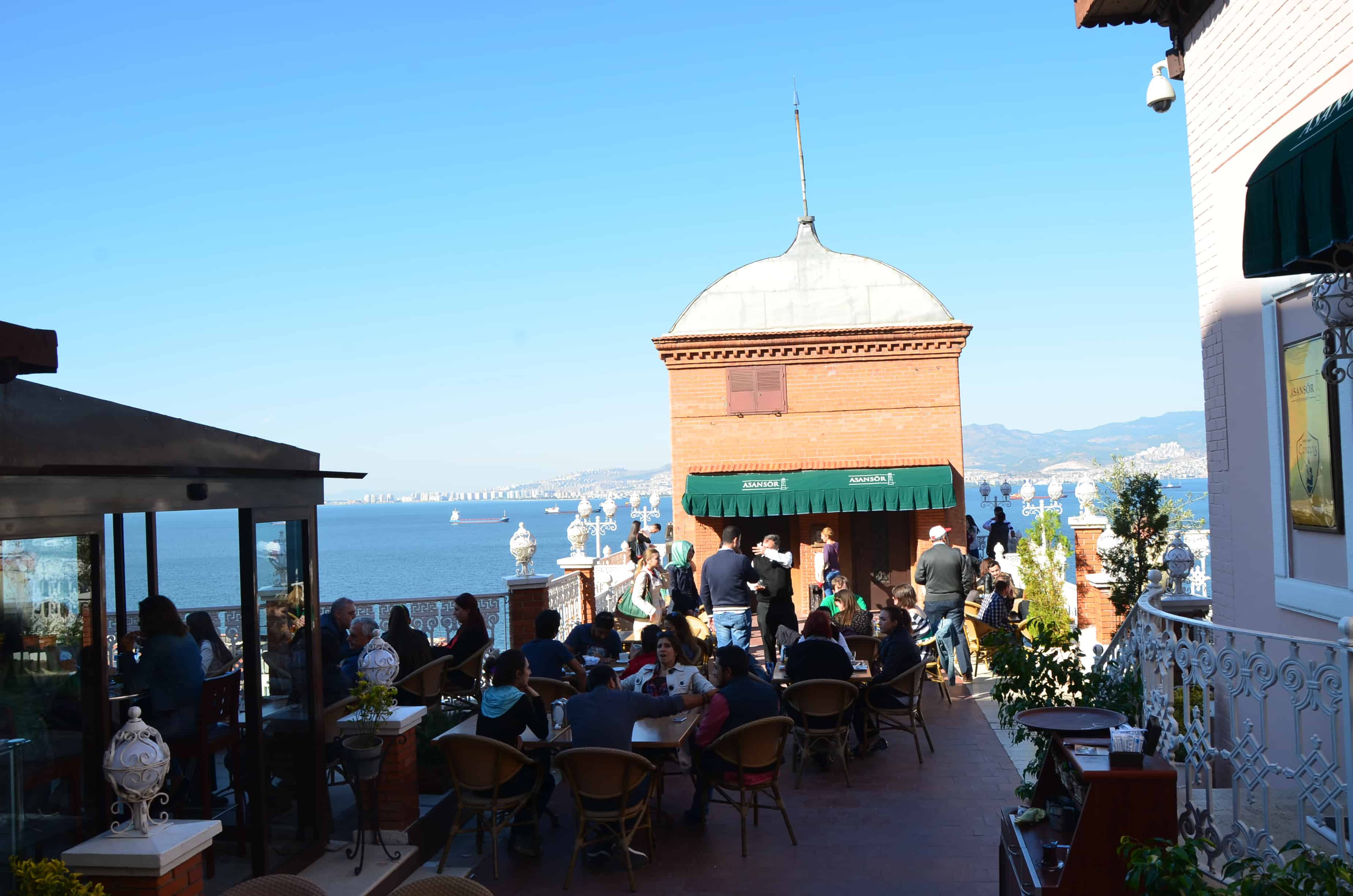 Restaurant at the top of Asansör in Izmir, Turkey