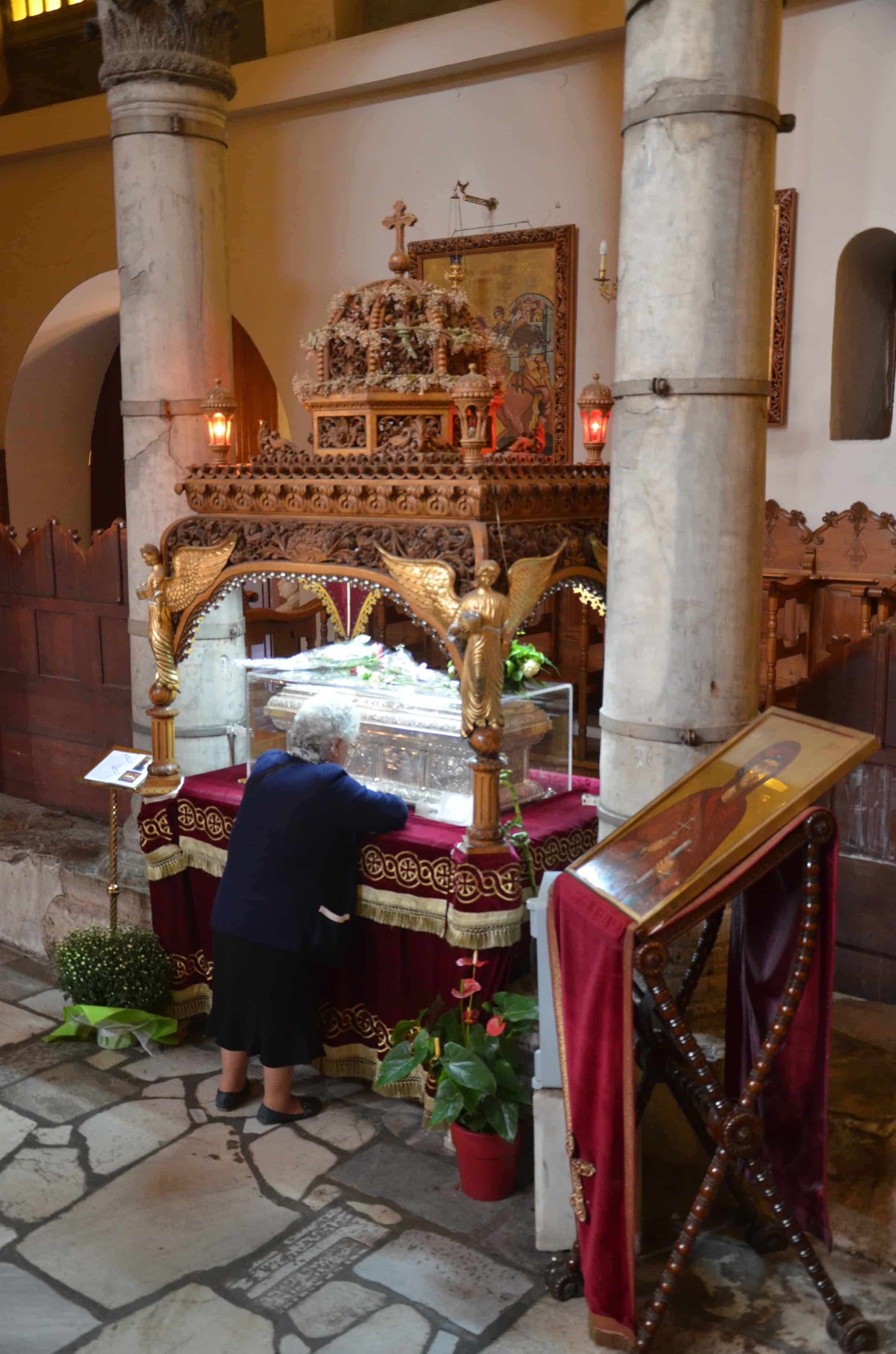 Relics of St. Anisia at the Church of St. Demetrios in Thessaloniki, Greece