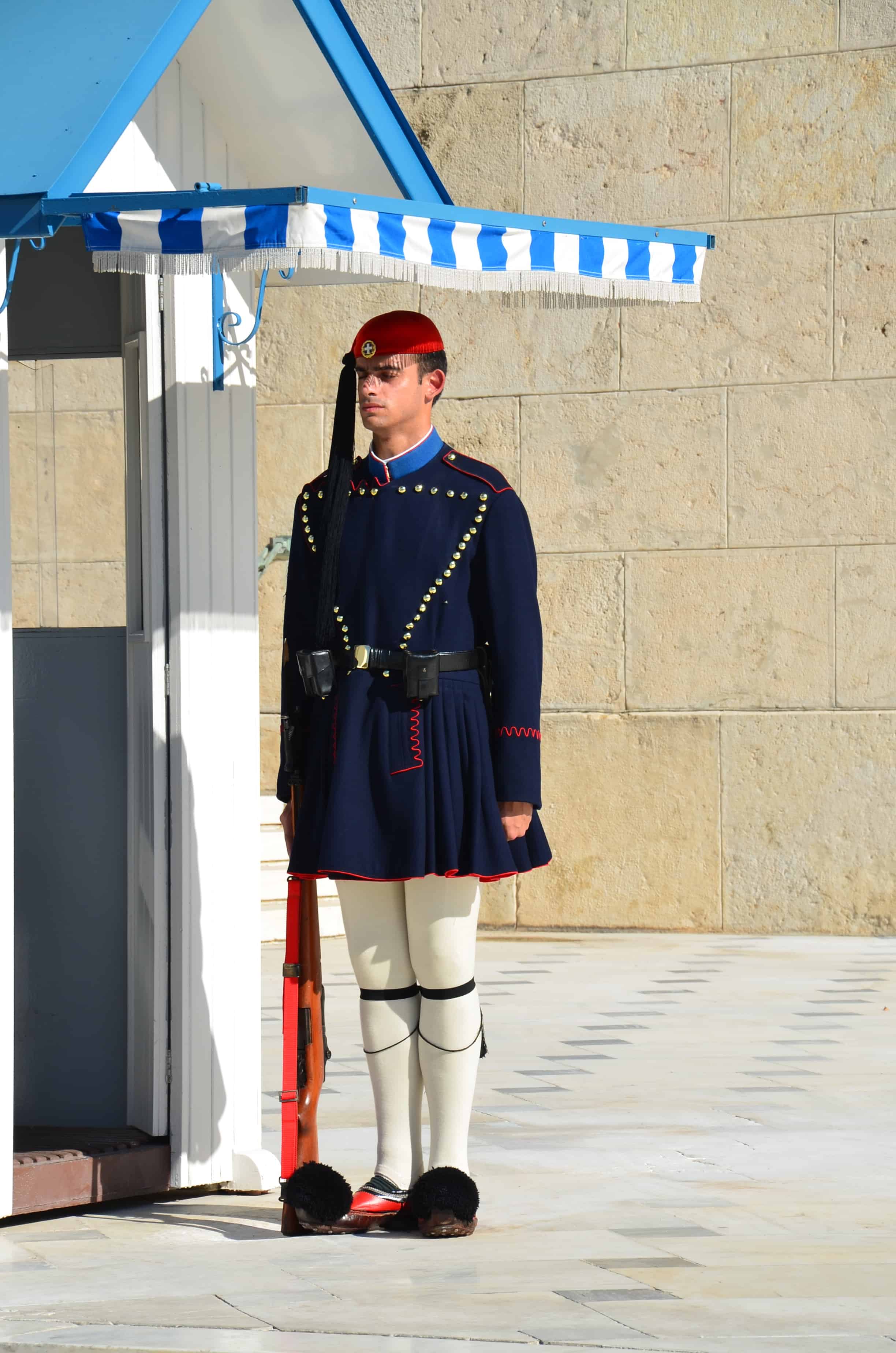 Evzone at the Tomb of the Unknown Soldier in Athens, Greece