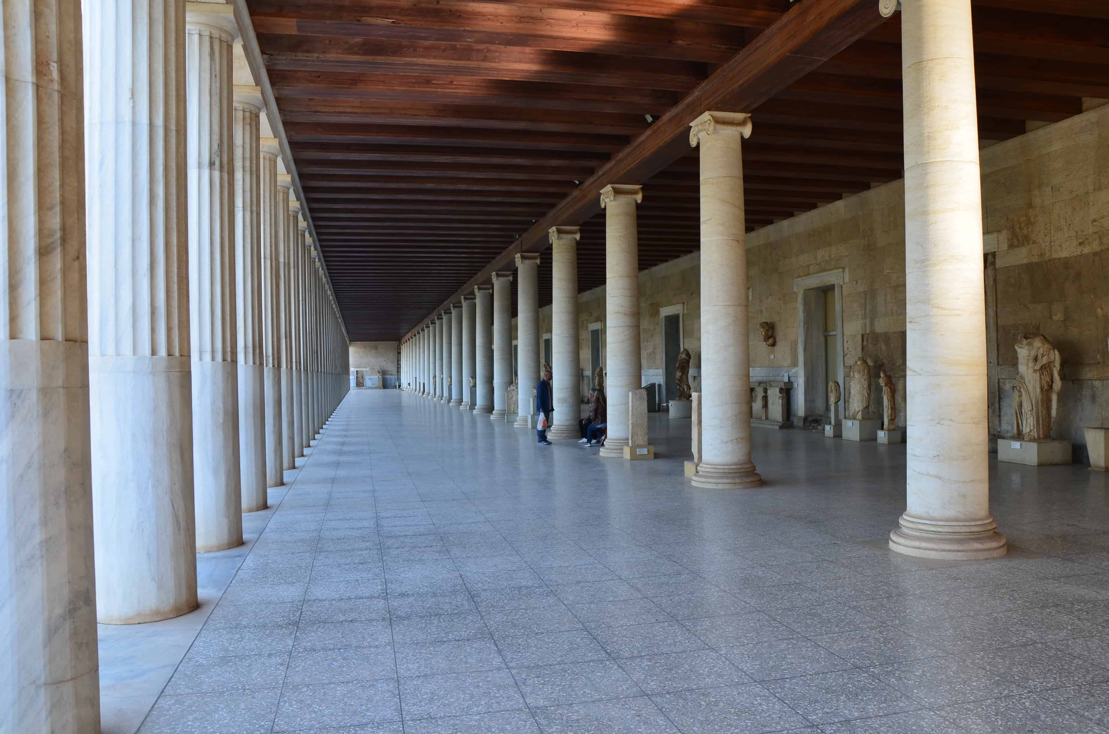 Ground floor of the Stoa of Attalos at the Agora in Athens, Greece