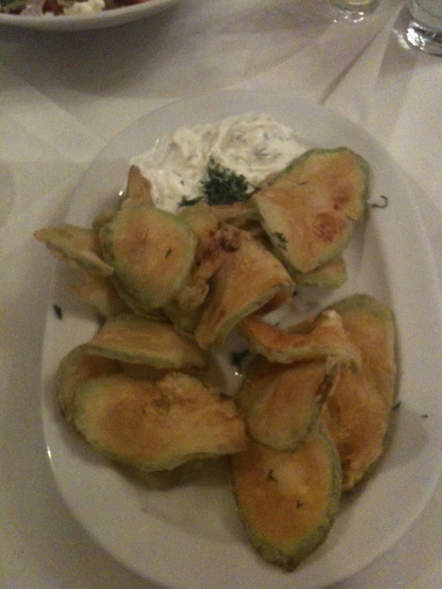 Fried zucchini at Mpoukia Mpoukia in Ladadika, Thessaloniki, Greece
