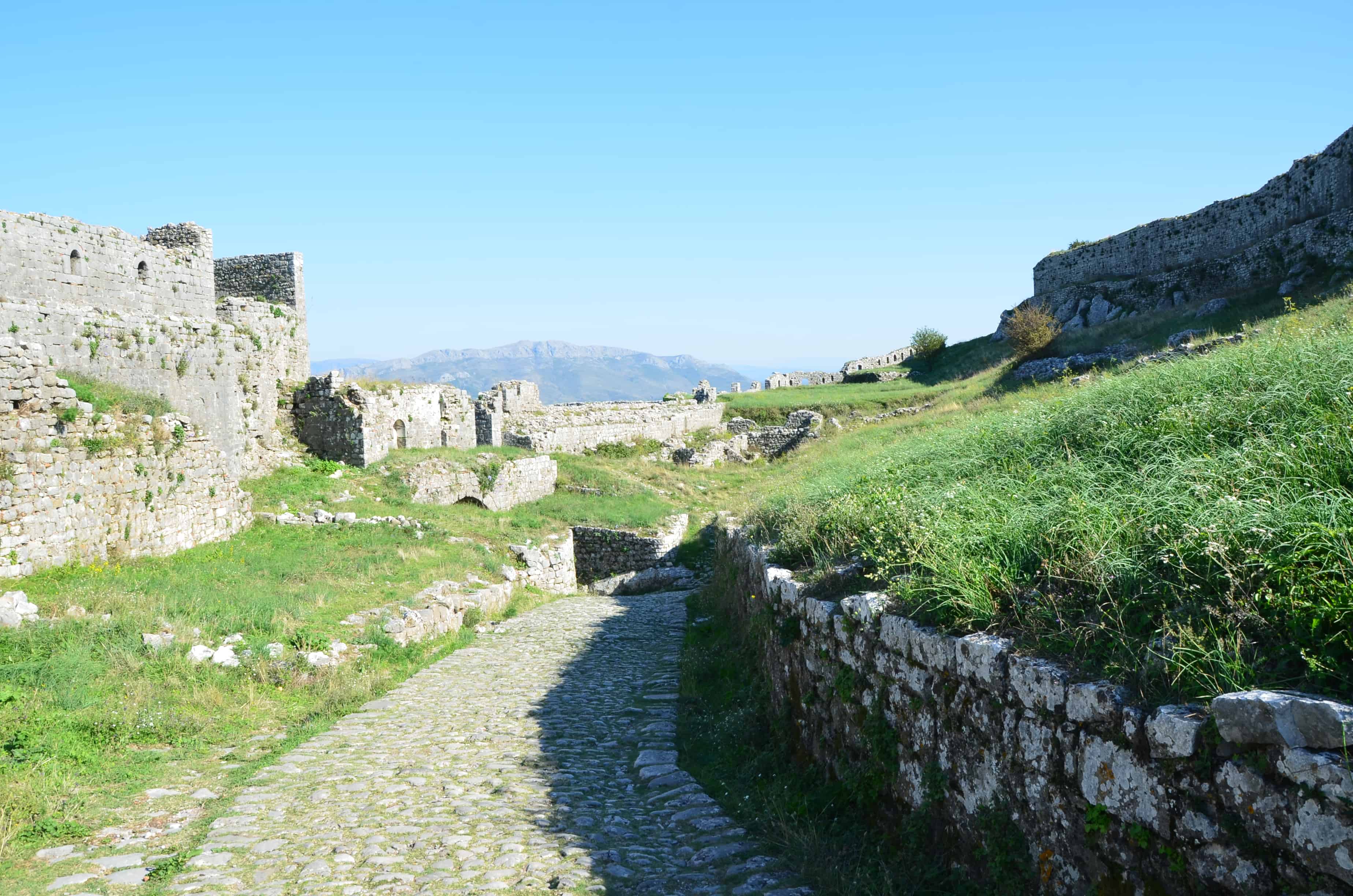 Road through Rozafa Castle in Shkodër, Albania