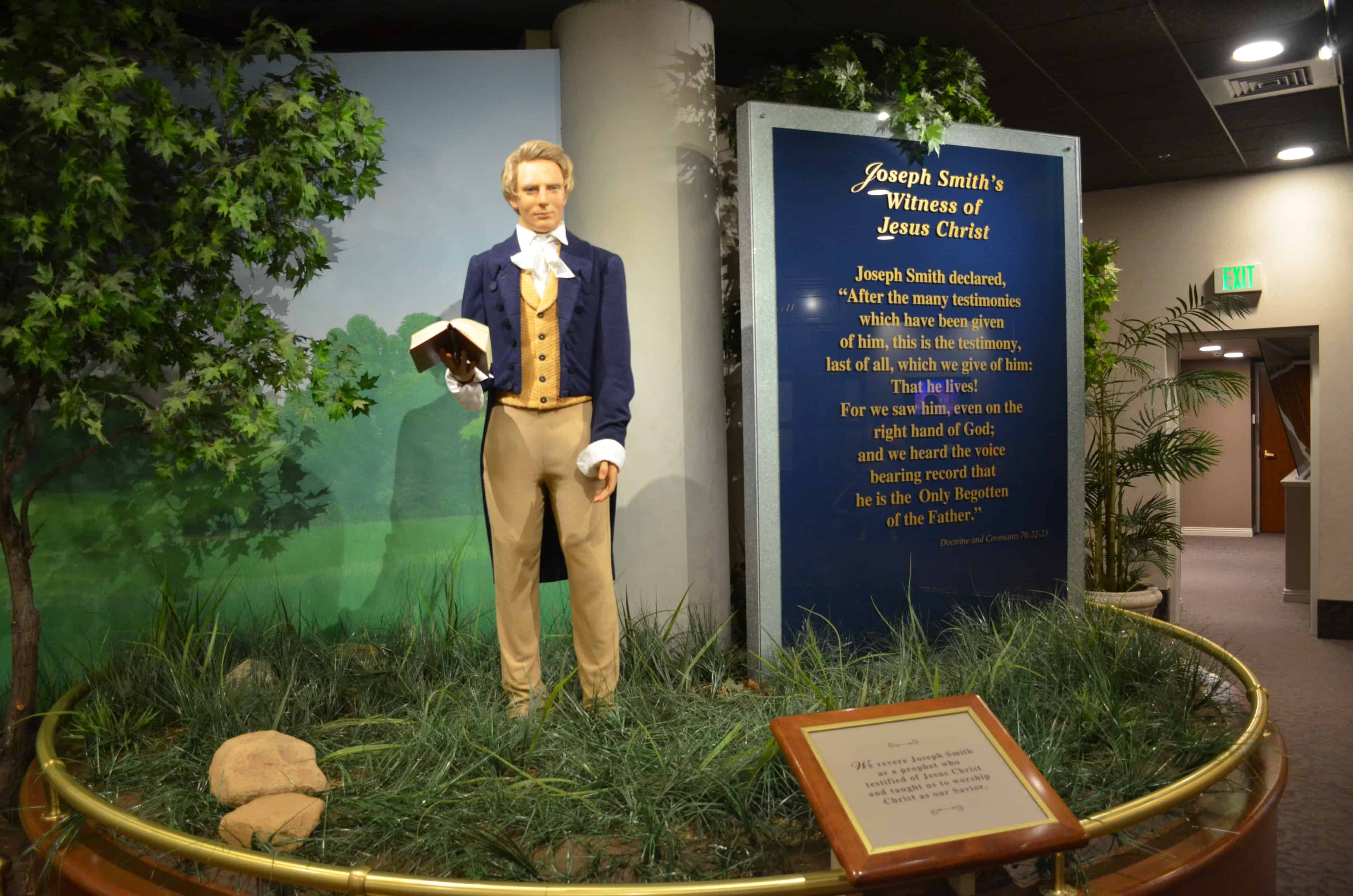 Joseph Smith in the prophets exhibit in the North Visitors' Center at Temple Square in Salt Lake City, Utah