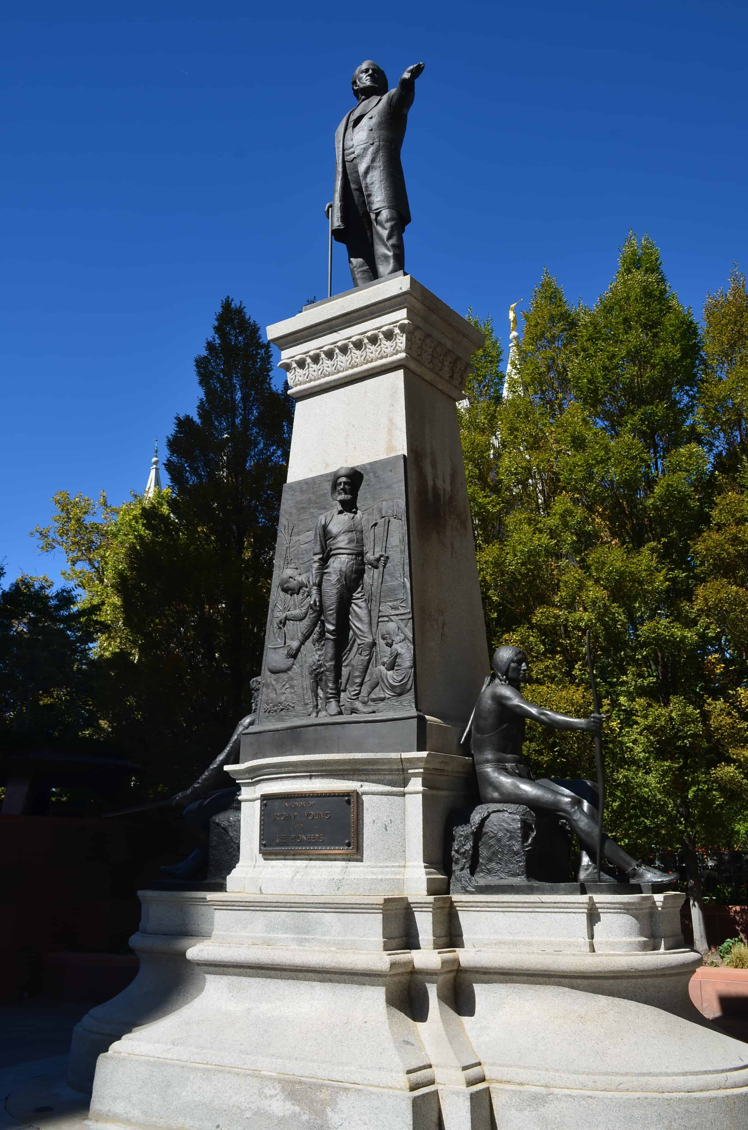 Brigham Young monument at Temple Square in Salt Lake City, Utah