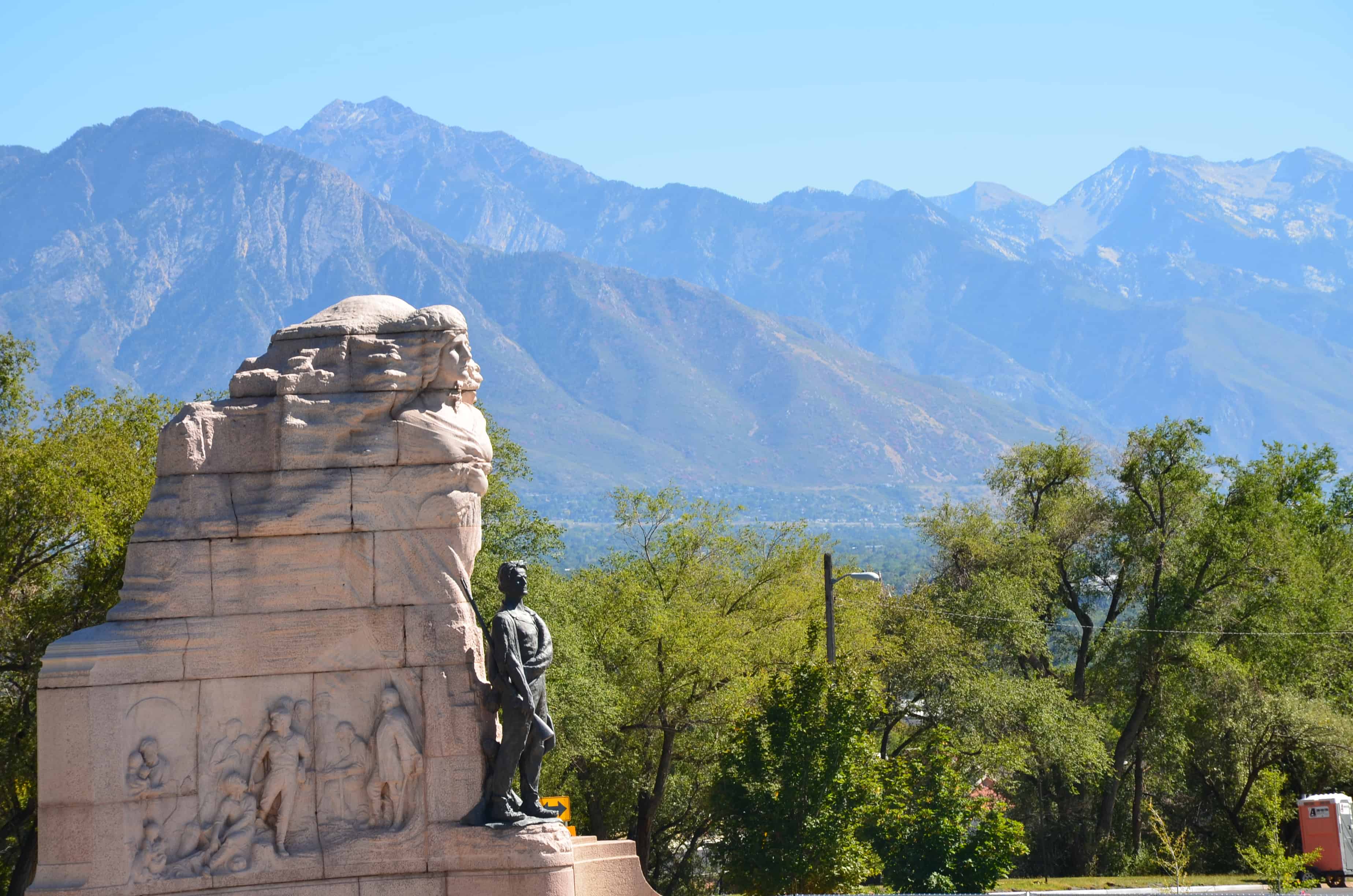 Mormon Battalion monument at the Utah State Capitol in Salt Lake City