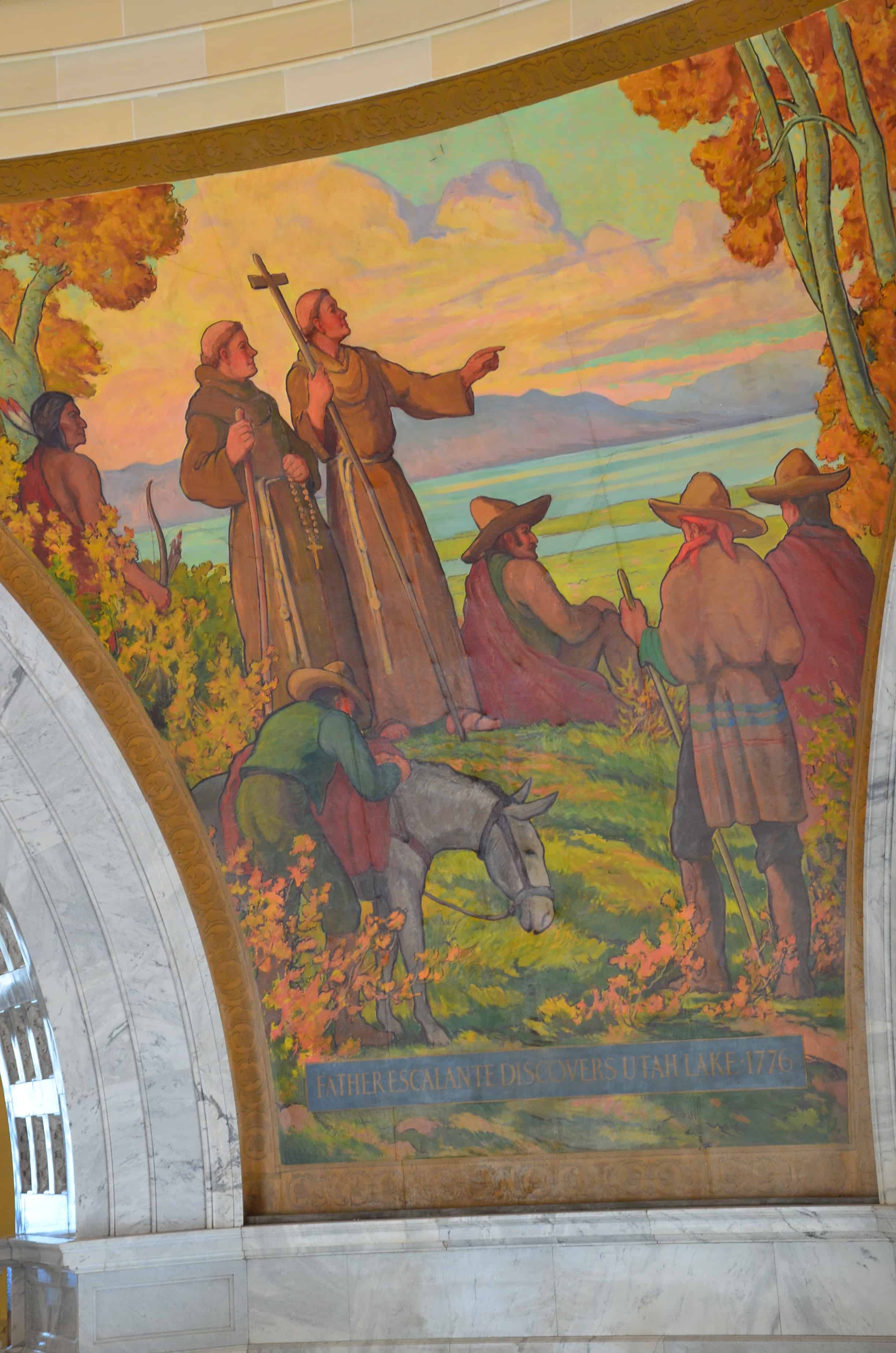 Father Escalante Discovers Utah Lake - 1776, by Lee Greene Richards (1934) at the Utah State Capitol in Salt Lake City