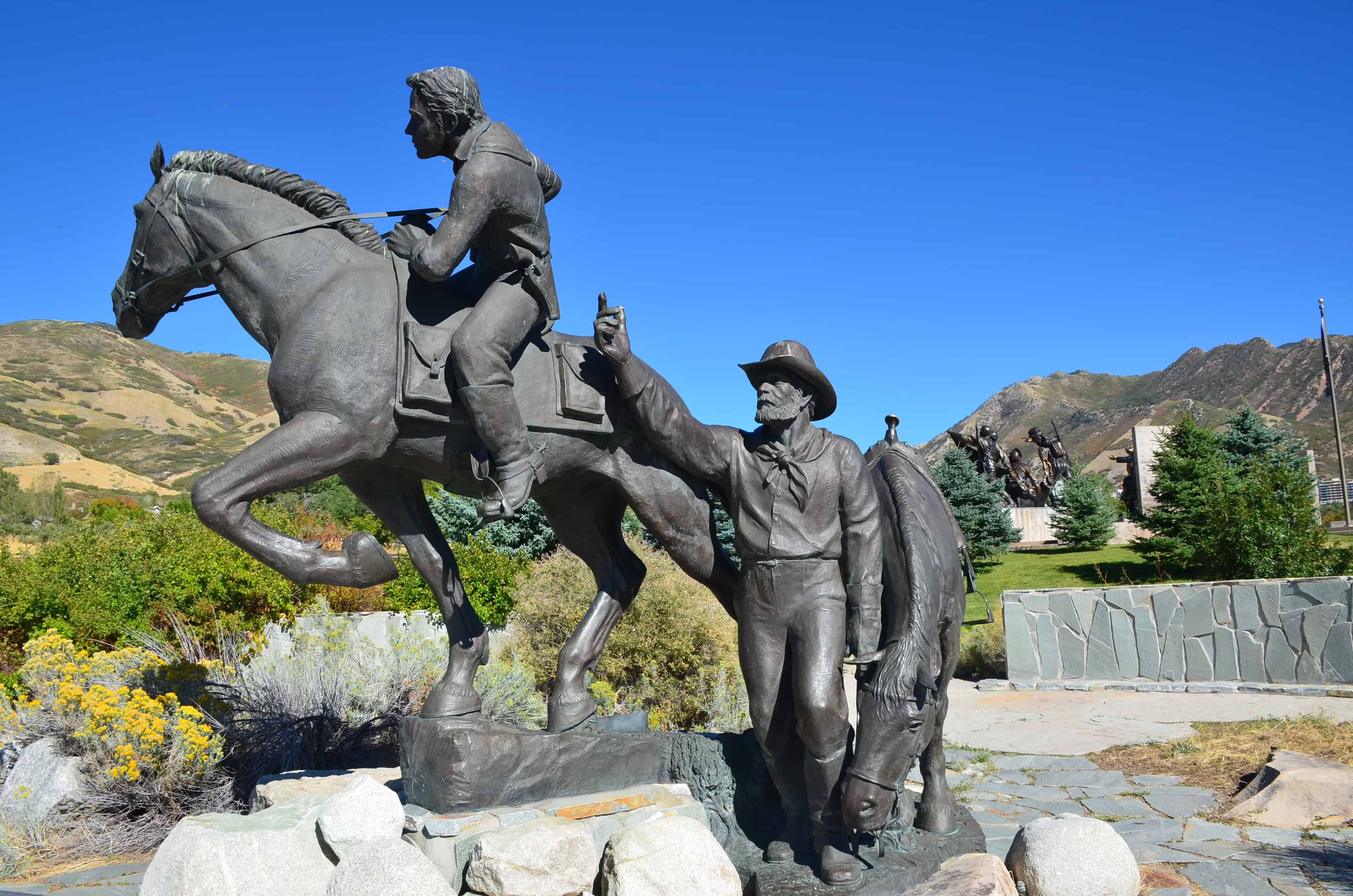 Pony Express monument in Salt Lake City, Utah