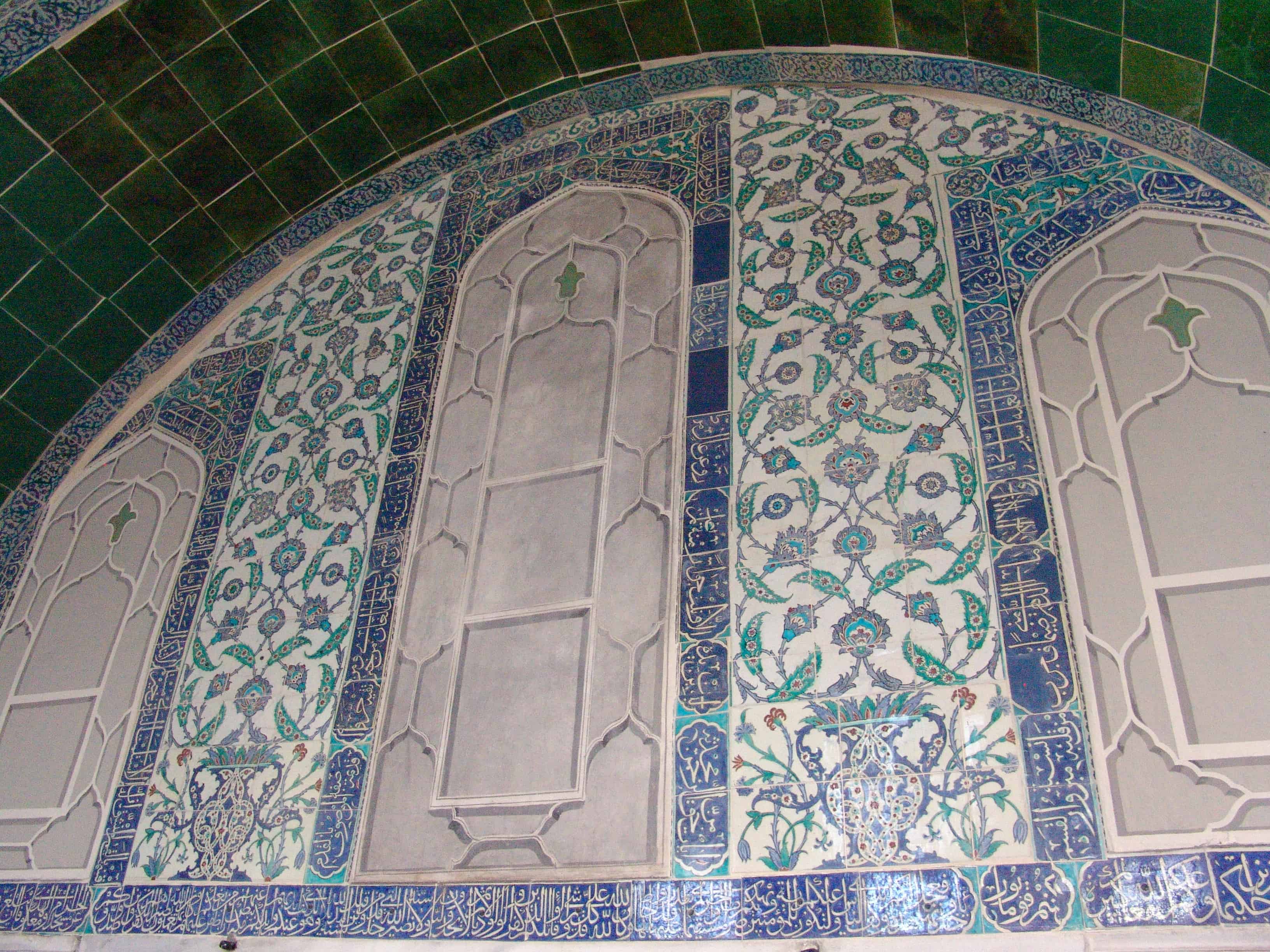 Tiles in the Privy Chamber of Ahmed I in the Imperial Harem at Topkapi Palace in Istanbul, Turkey