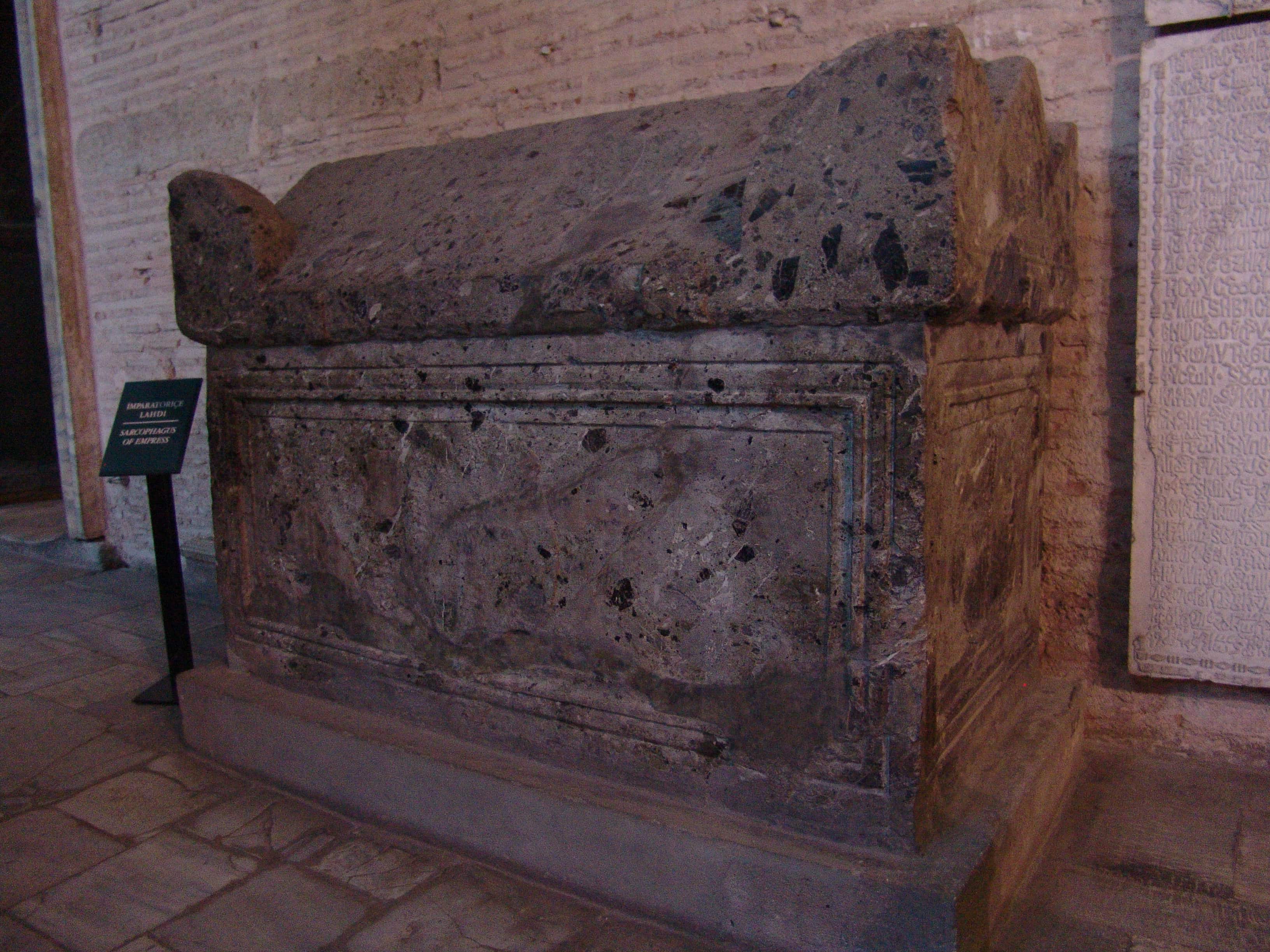 A sarcophagus used by a Byzantine empress