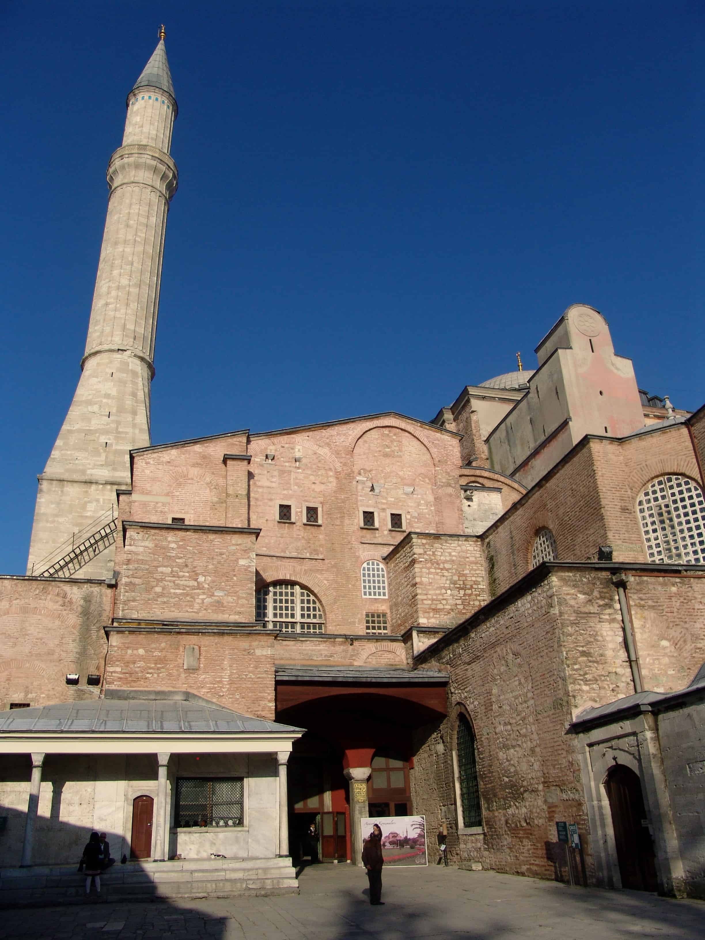 Minaret built by Murad III at Hagia Sophia in Istanbul, Turkey