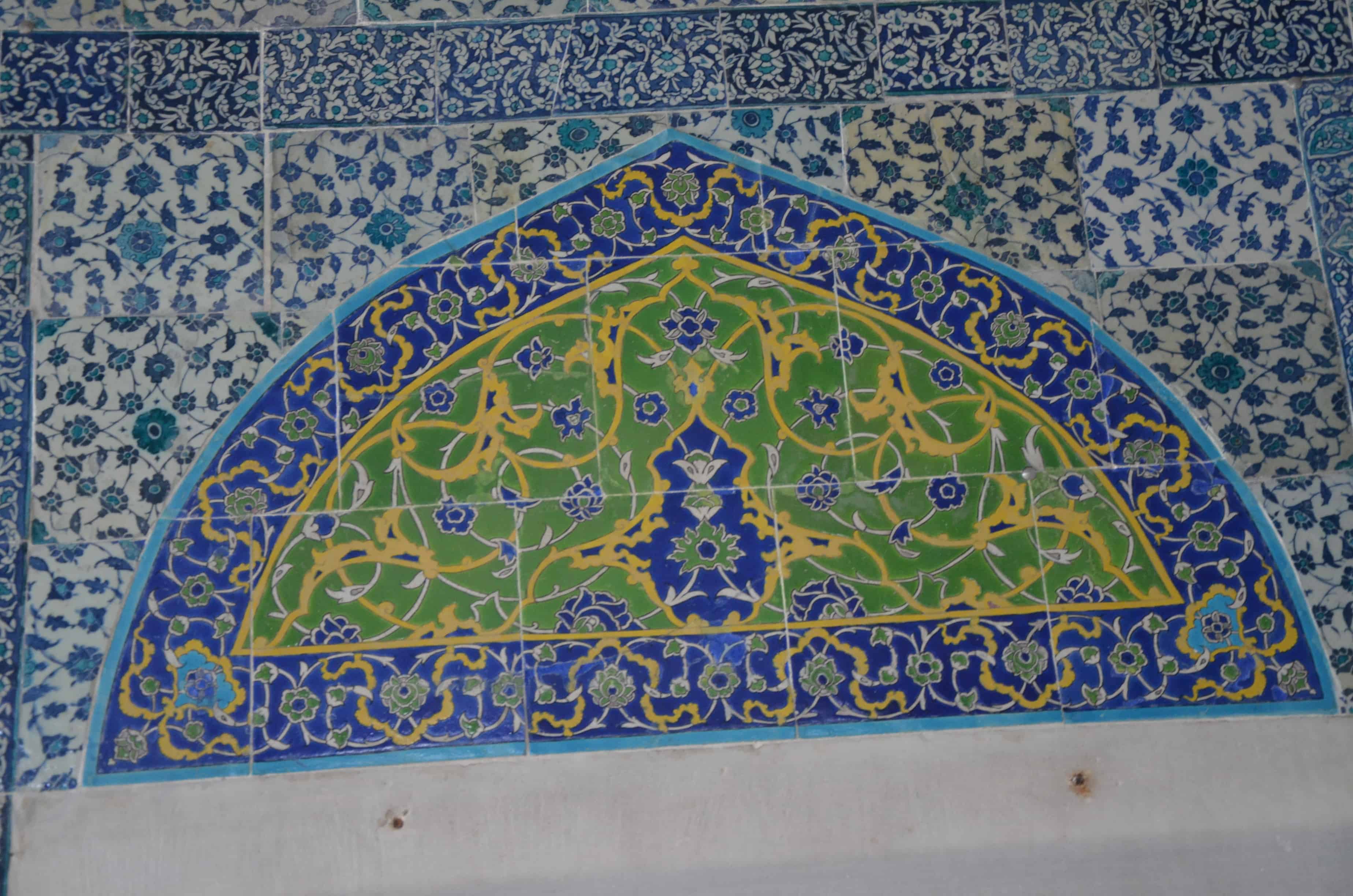 Tiles above a window in the Circumcision Room