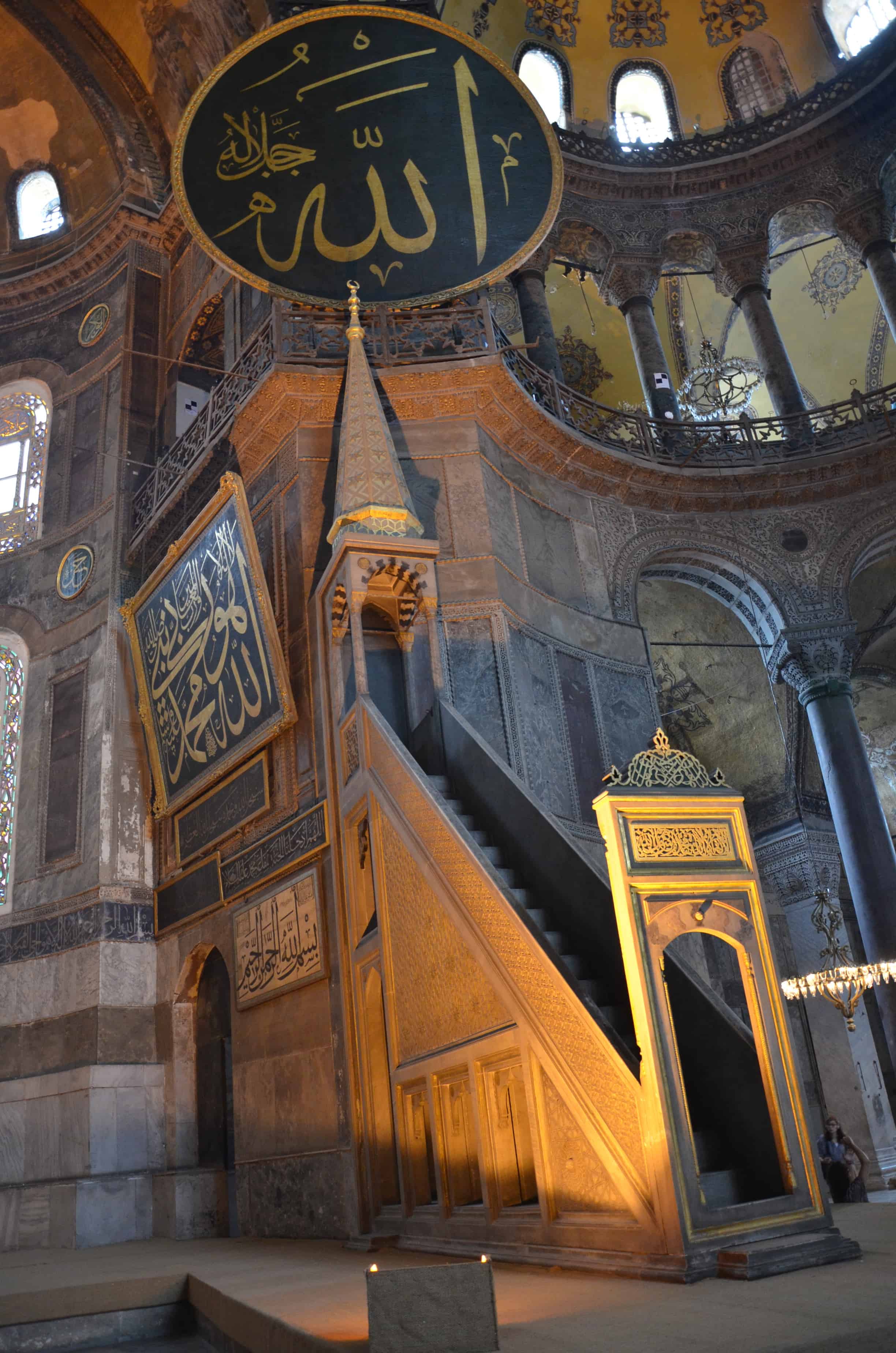 Minbar at Hagia Sophia in Istanbul, Turkey