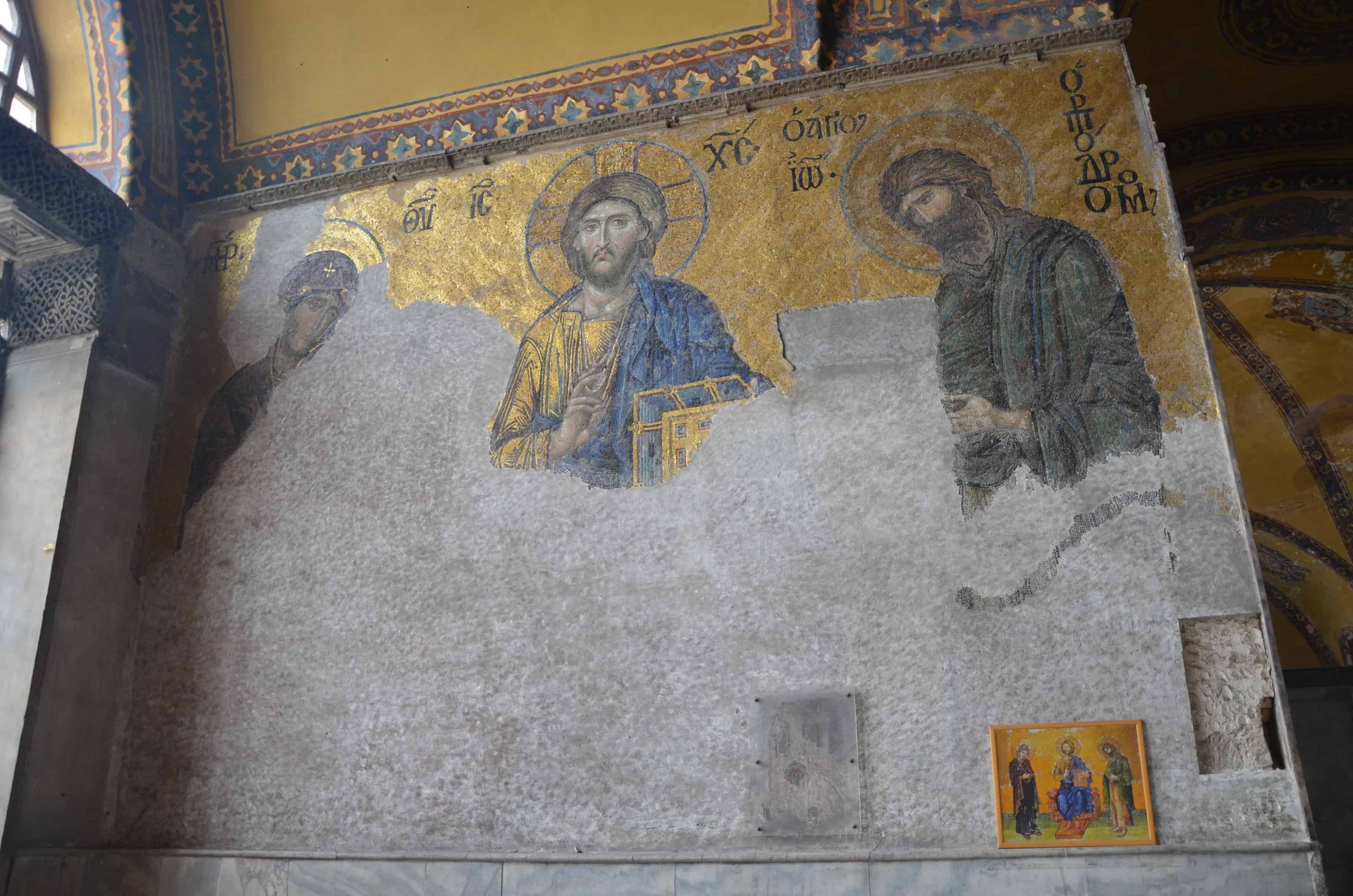 Deësis mosaic at Hagia Sophia in Istanbul, Turkey