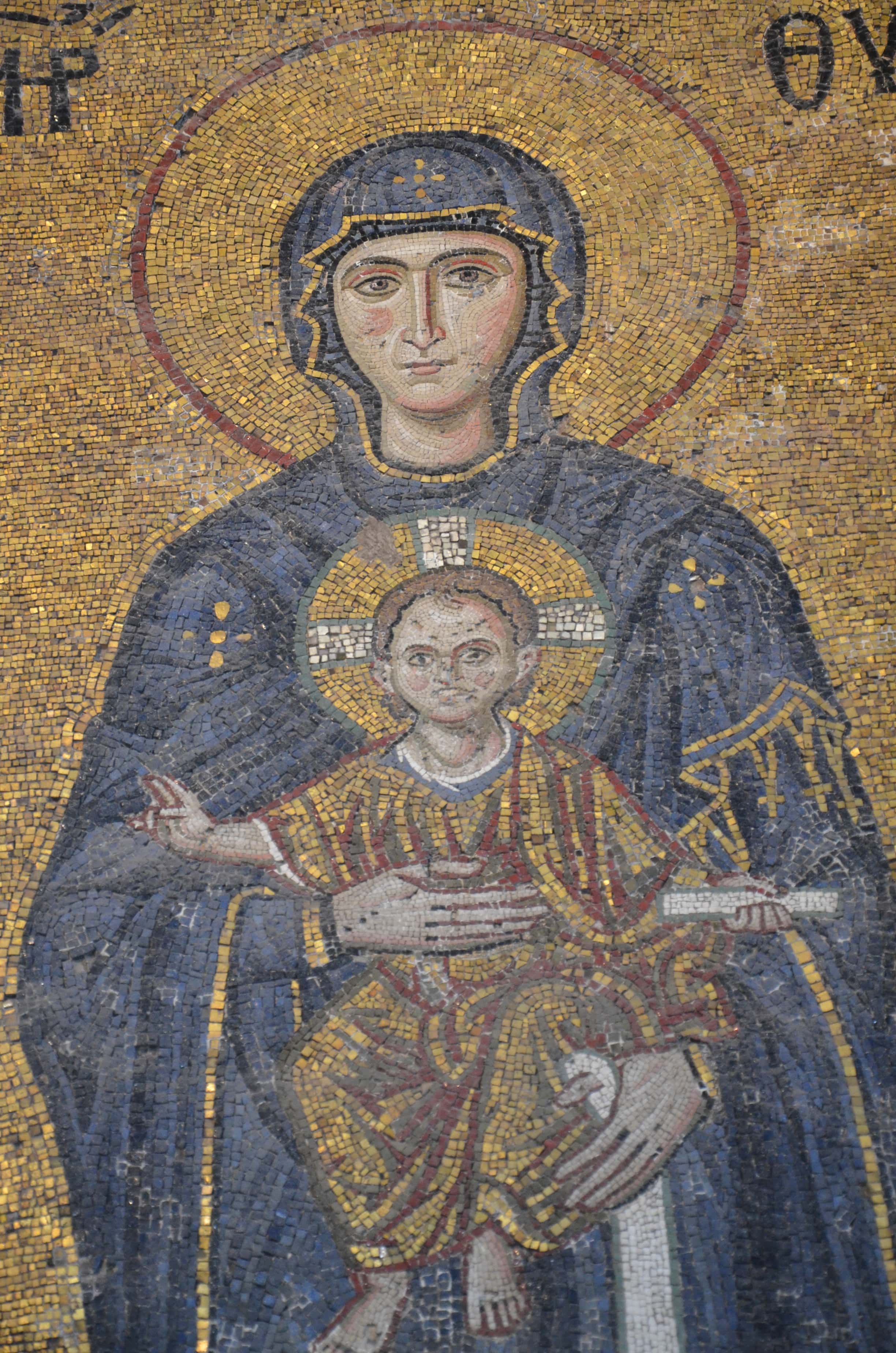 Komnenos mosaic at Hagia Sophia in Istanbul, Turkey