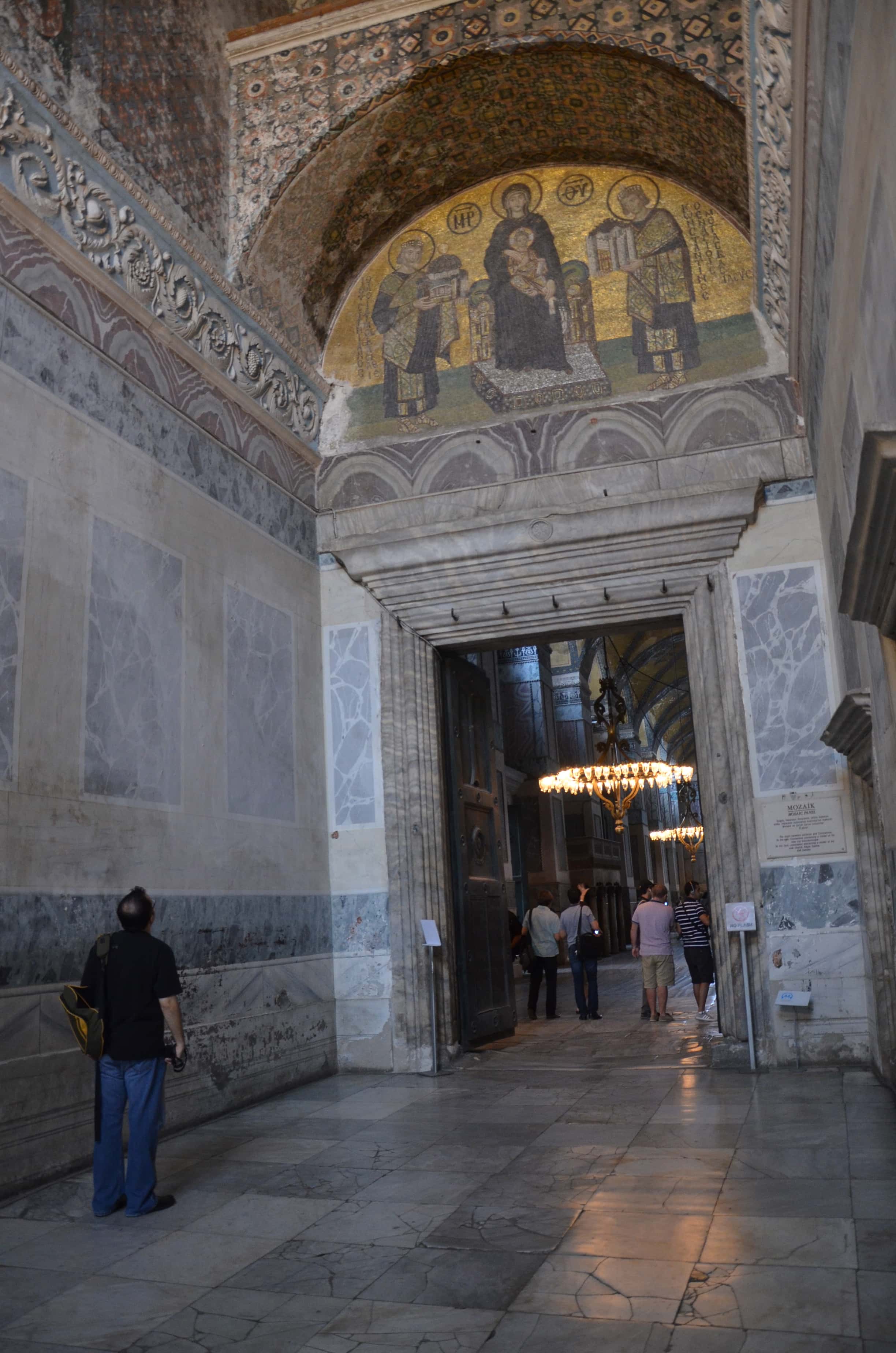 Southwest vestibule at Hagia Sophia in Istanbul, Turkey