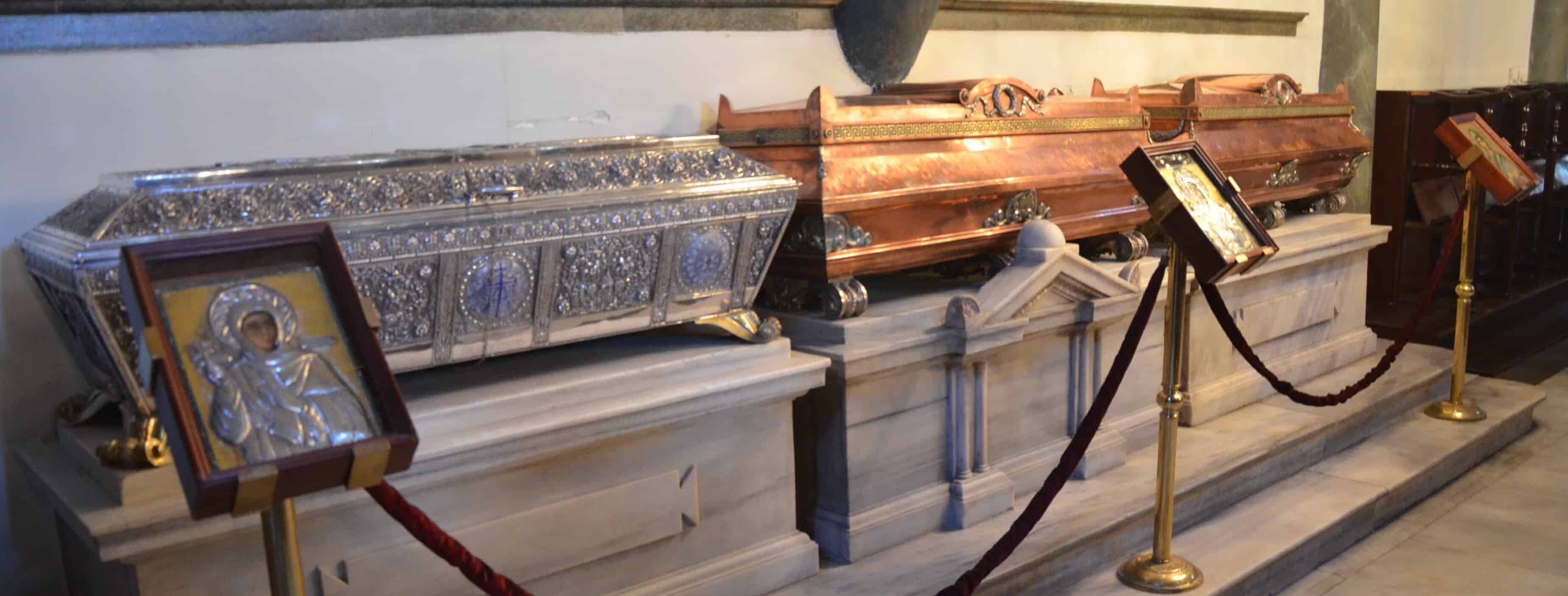 Relics of St. Euphemia, St. Theophano, and St. Solomoni at the Church of St. George at the Ecumenical Patriarchate of Constantinople in Fener, Istanbul, Turkey