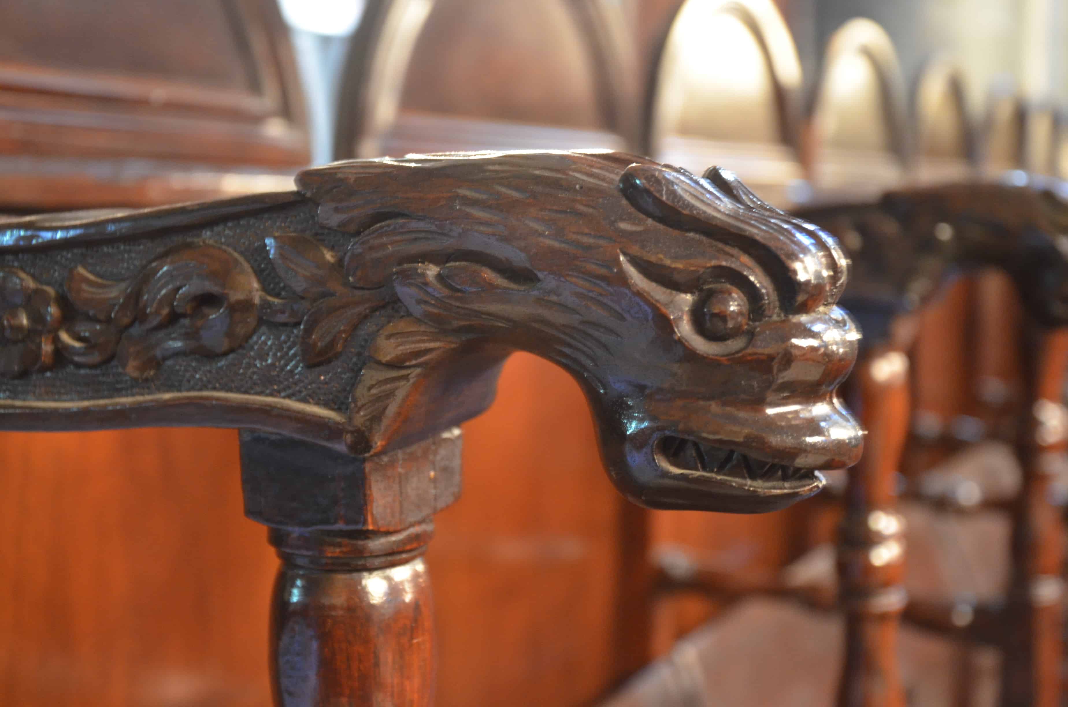 Armrest of a seat at the Church of St. George at the Ecumenical Patriarchate of Constantinople in Fener, Istanbul, Turkey