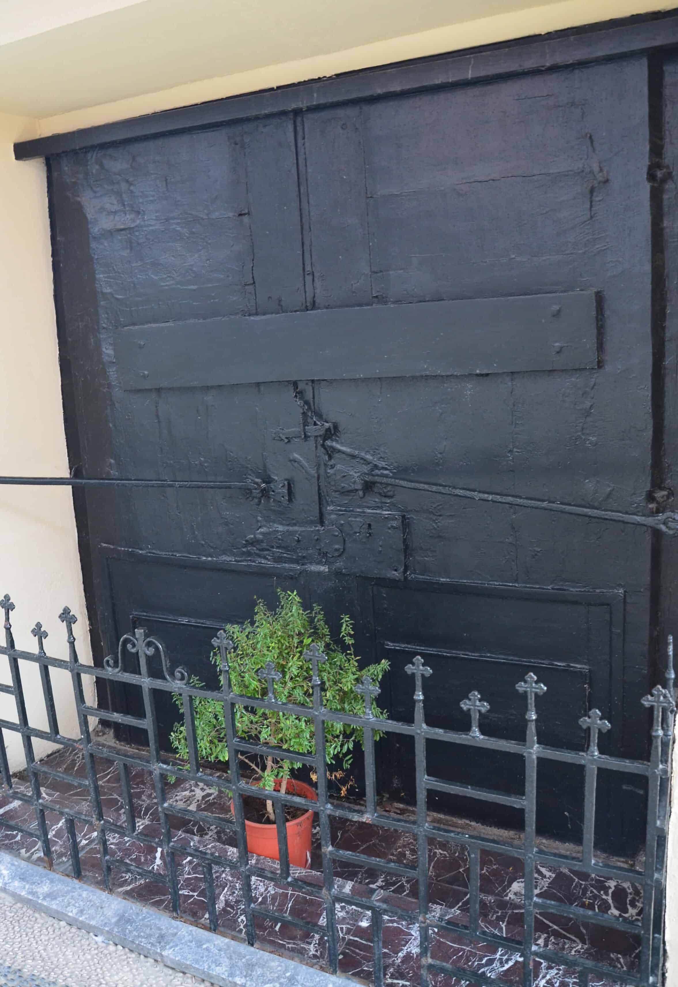 Gate of Patriarch Gregory V from inside the complex at the Ecumenical Patriarchate of Constantinople in Fener, Istanbul, Turkey