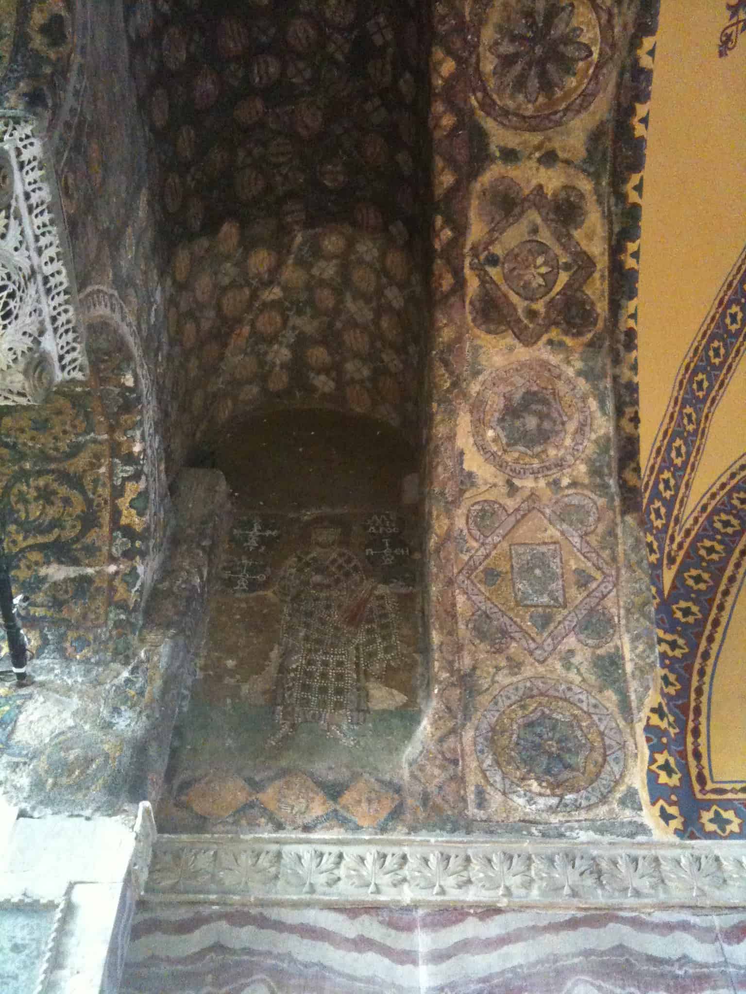 Mosaic of Emperor Alexander at Hagia Sophia in Istanbul, Turkey