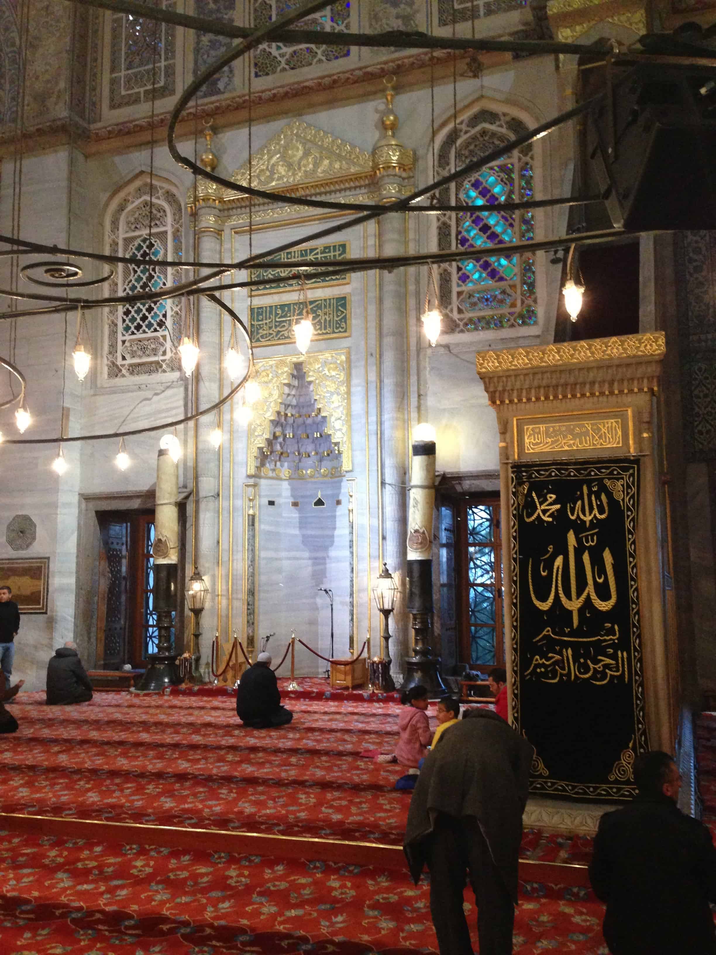 Mihrab and minbar of the Blue Mosque in Fatih, Istanbul, Turkey