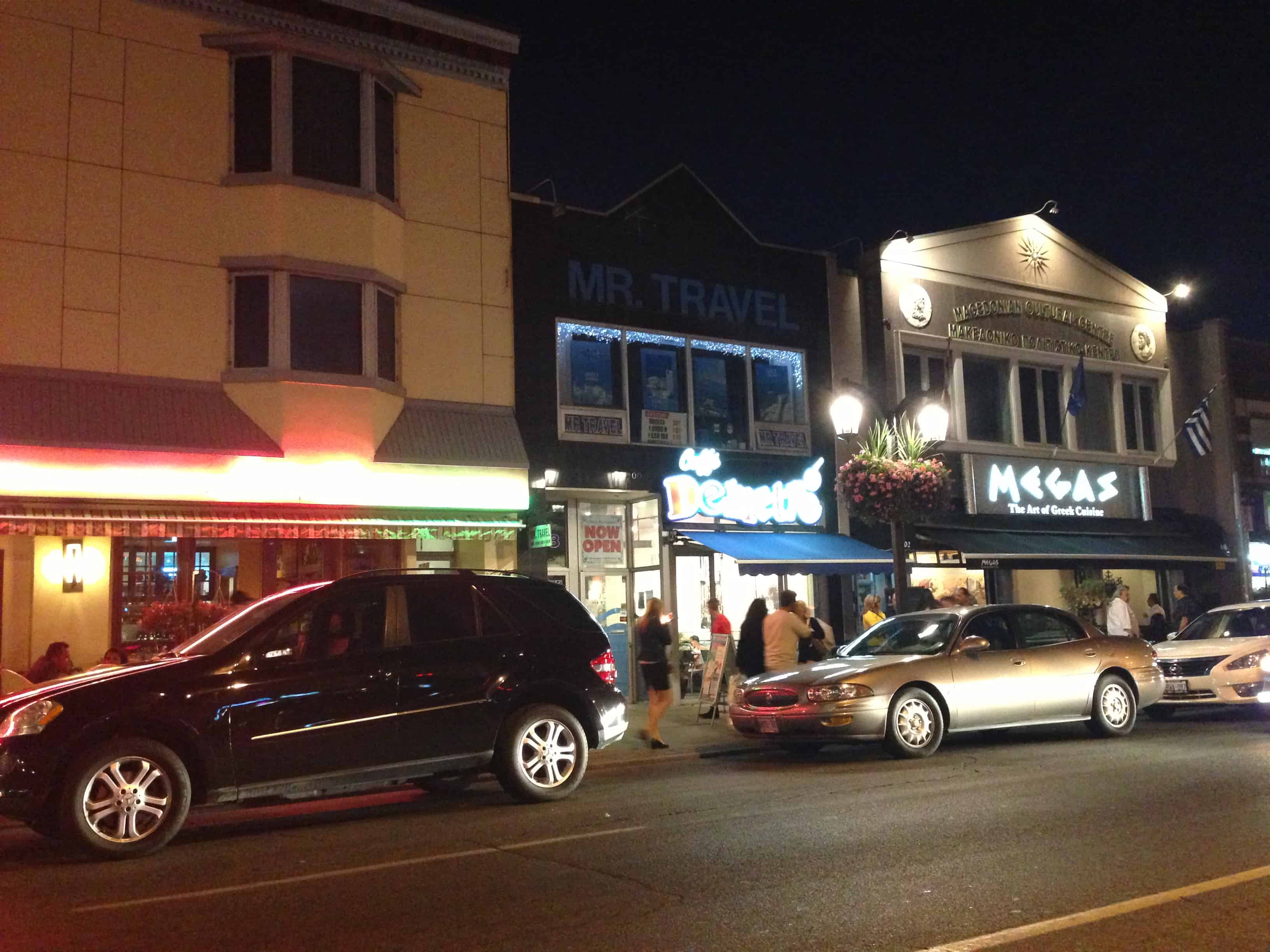 Megas Restaurant and Danforth Avenue in Greektown, Toronto, Ontario, Canada