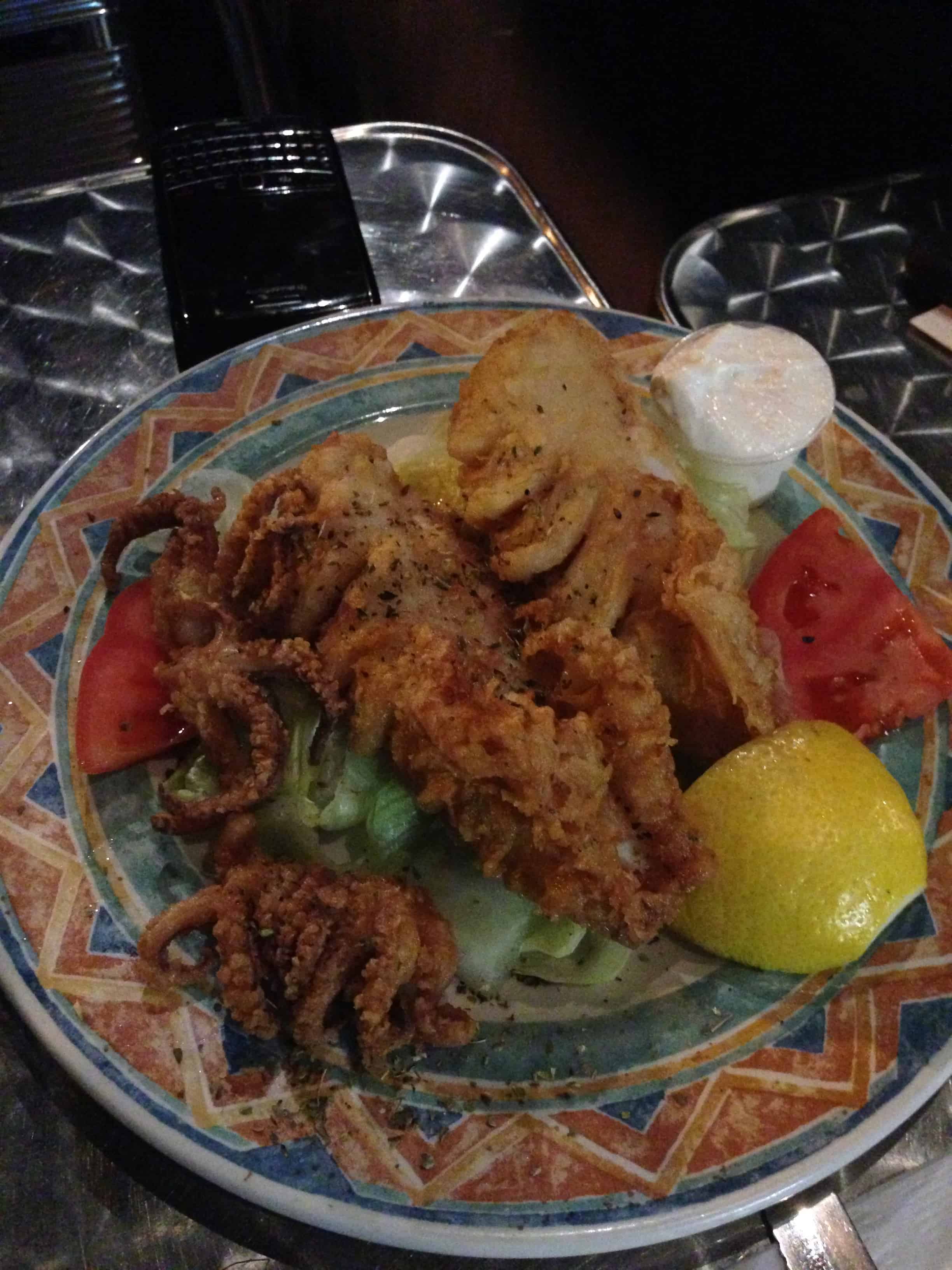 Calamari at Megas Restaurant in Greektown, Toronto, Ontario, Canada