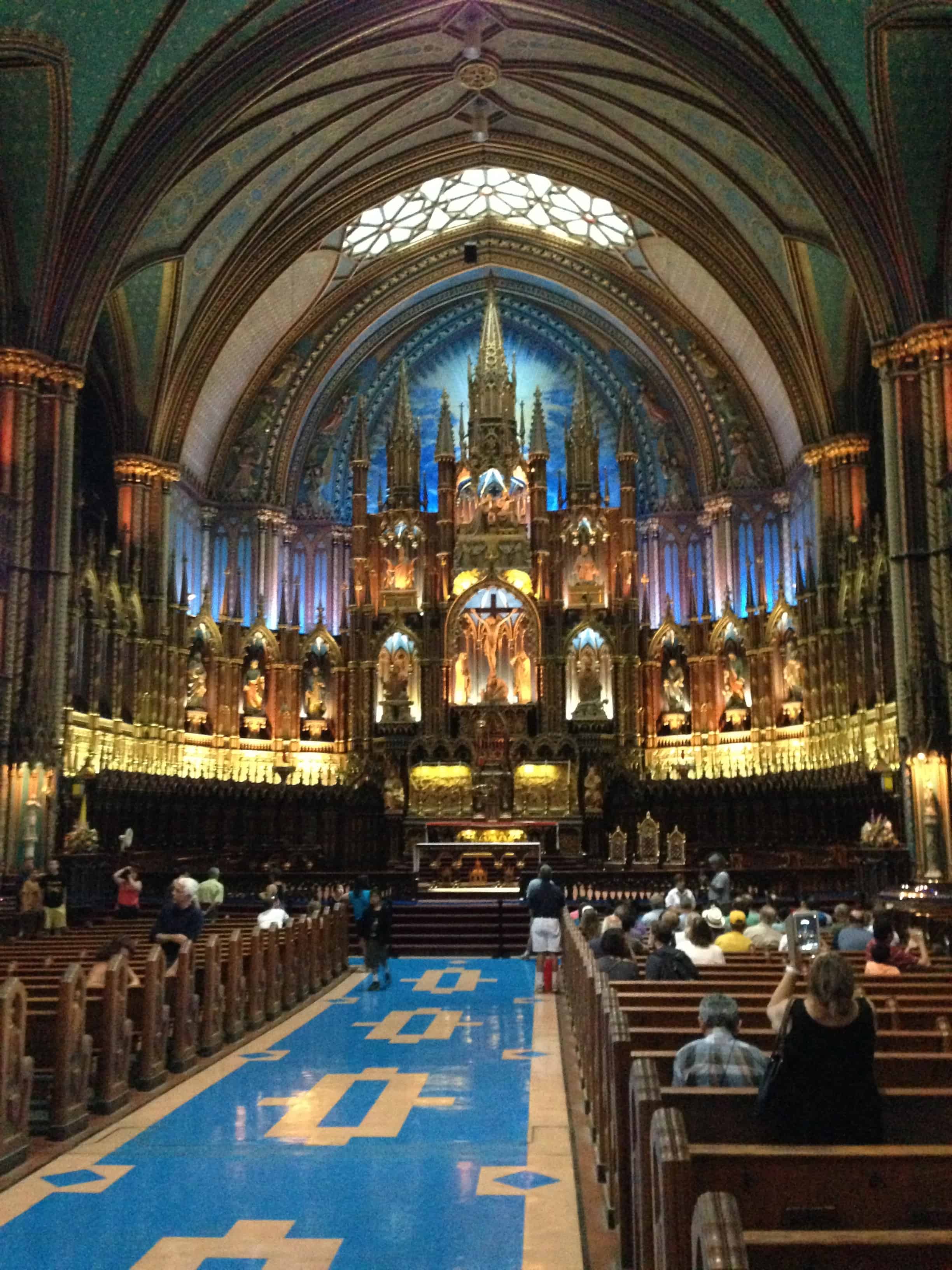 Notre-Dame Basilica of Montréal at Place d'Armes in Vieux-Montréal, Québec, Canada